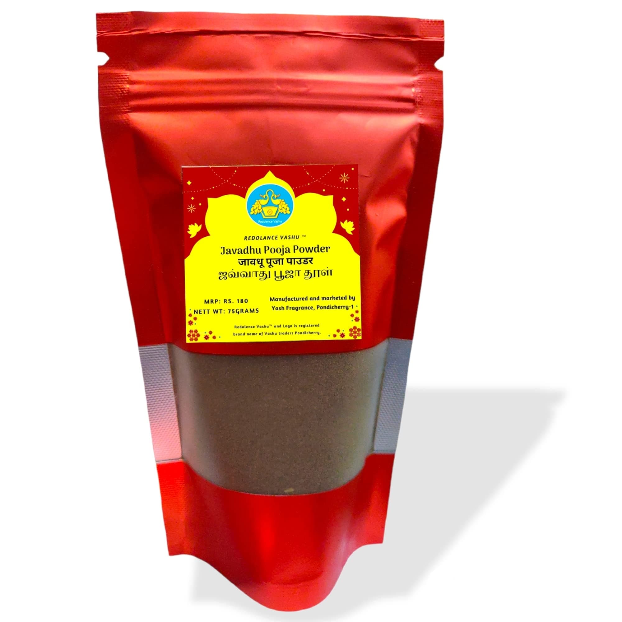 Redolence Vashu Javadhu Pooja Powder Herbal- Instant Natural Aroma Best for Pooja, Meditation, Festivals and Spiritual Events