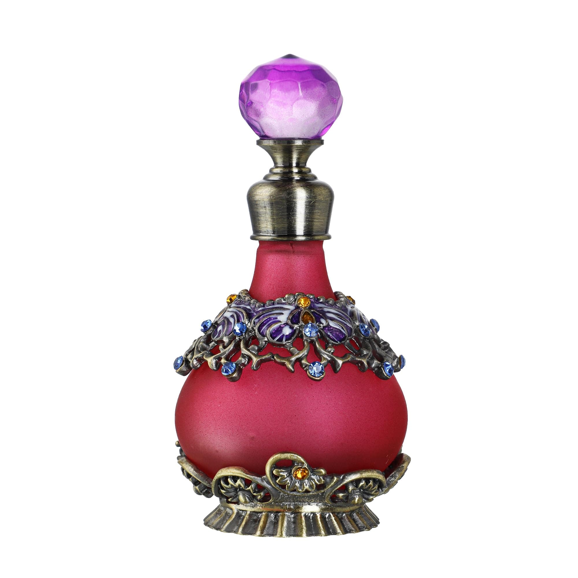 YUFENG 25ml Purple Vintage Refillable Crystal Decor Perfume Bottle