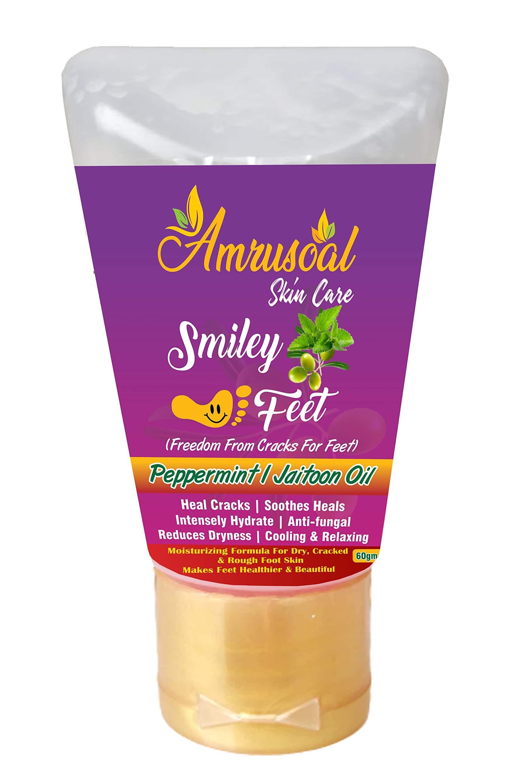 AMRUSOAL Smiley Feet for Heel Repair & Smooth Foot Crack Cream (60 g)