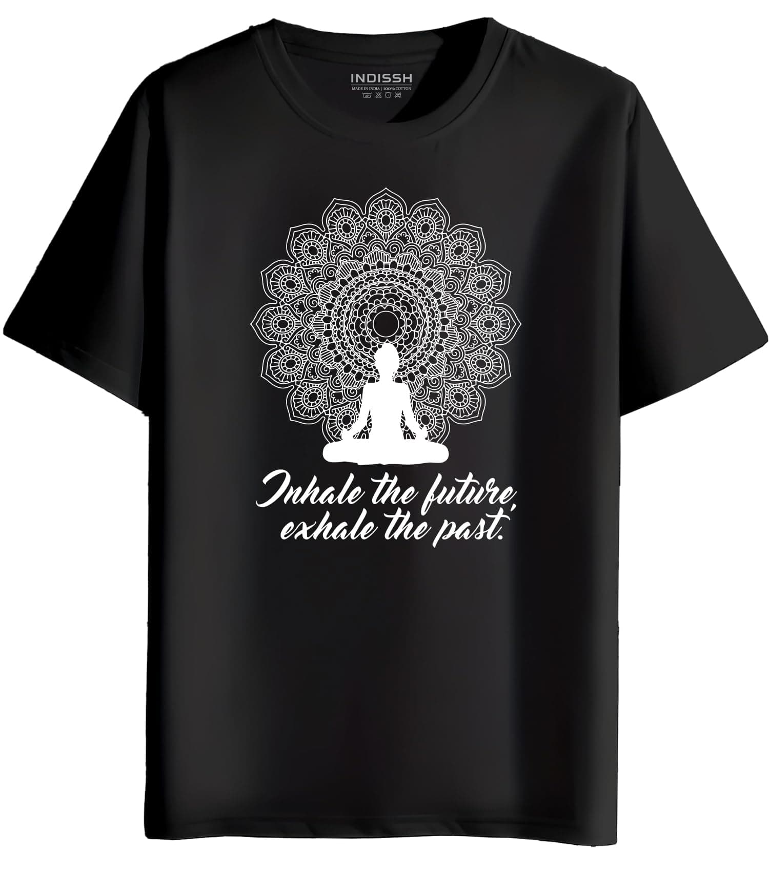 INDISSH Women's Regular Fit Half-Sleeves YOGA1 Themed Garphic Printed Tshirt|Regular Wear T-Shirt for Women's| Pack of 1 T-Shirt|