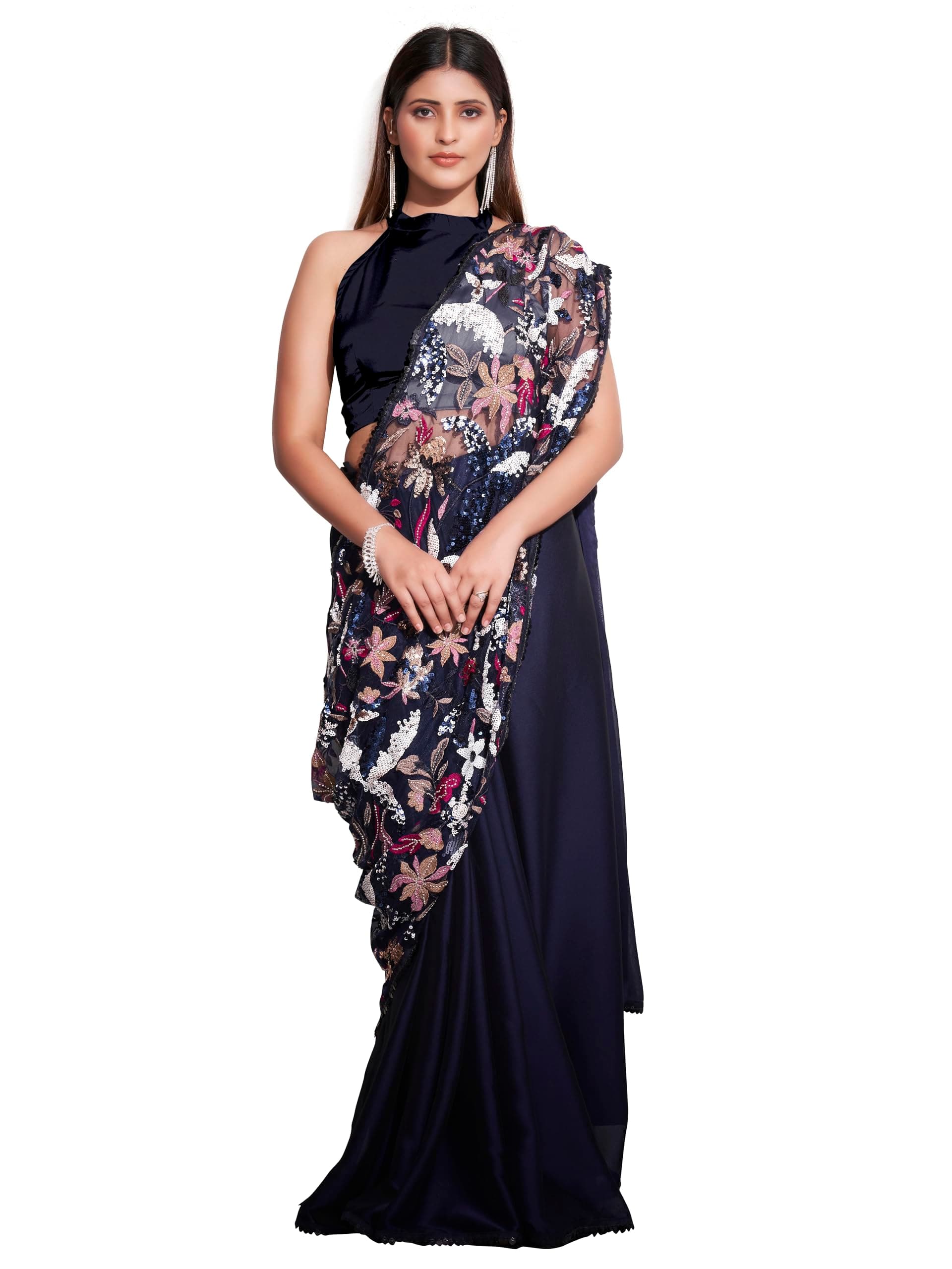 Womanista crepe silk sarees for women | party saree for women