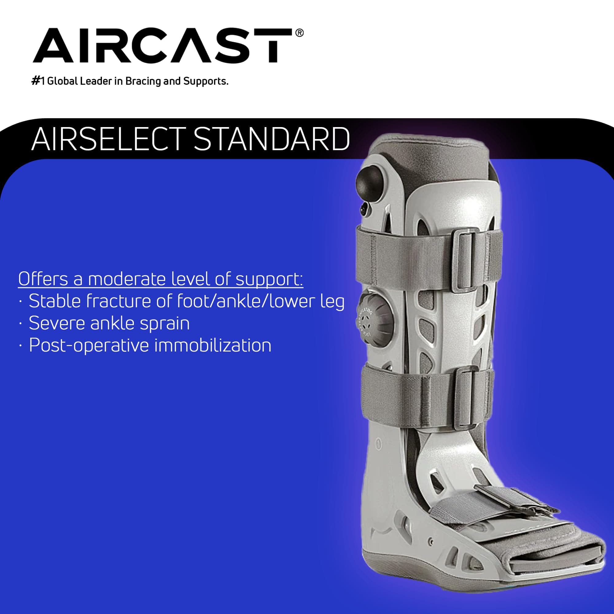 Aircast AirSelect Walker Brace Walking Boot Elite Short and Standard Medium