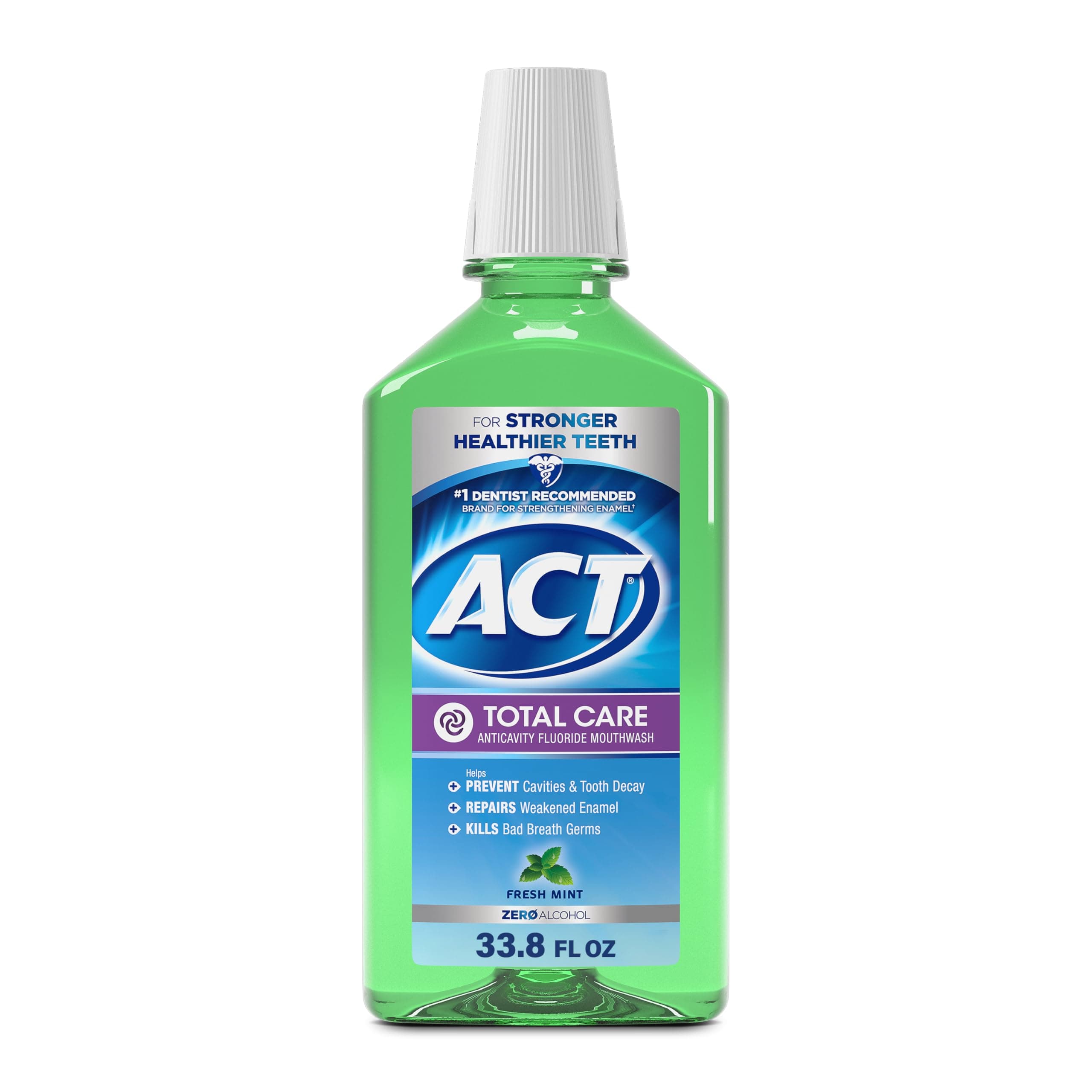 ACT Total Care AntiCavity Fluride Fresh Mint Mouthwash, 33.8oz