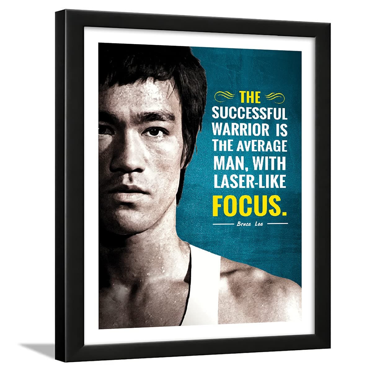 Chaka Chaundh - Bruce Lee Quotes Posters with Frame - Bruce Lee Wall Frame - Athletic Posters Framed - Sports Academy Photo Frame - (14 X 11 Inches)