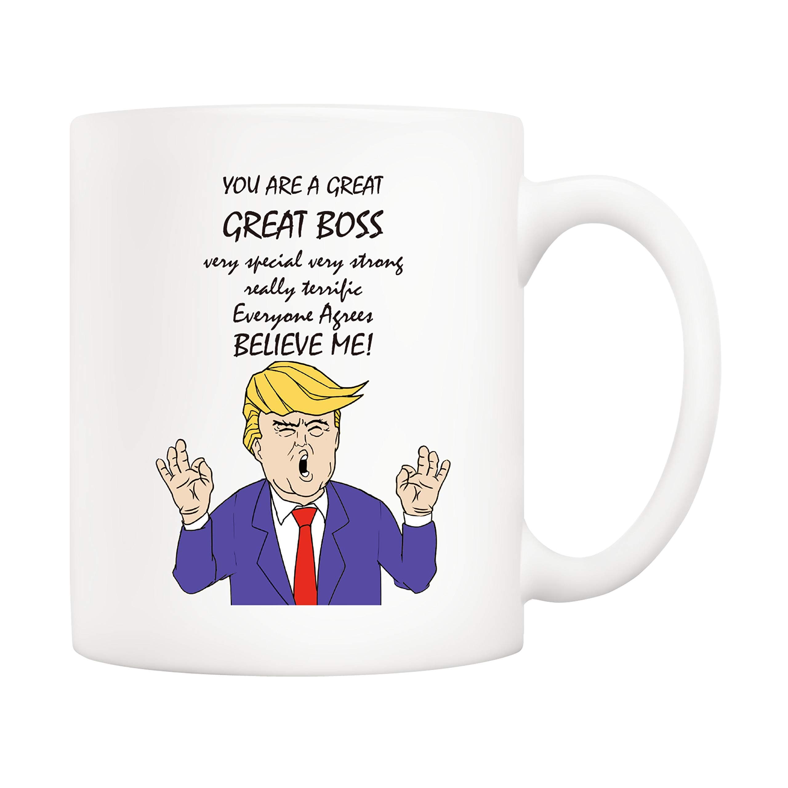 5Aup Funny Boss Office Coffee Mug, 11 Oz, White Ceramic, Modern, Microwave Safe, Perfect for Hot & Cold Drinks, Great Gift for Bosses, Managers, Co-workers