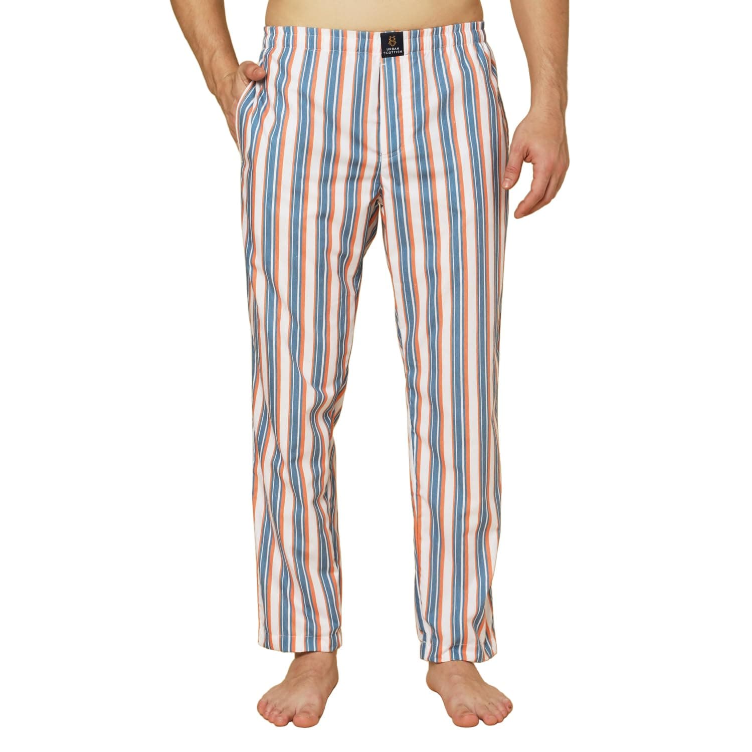 Urban Scottish Men Striped Lightweight Digital Print Pyjama