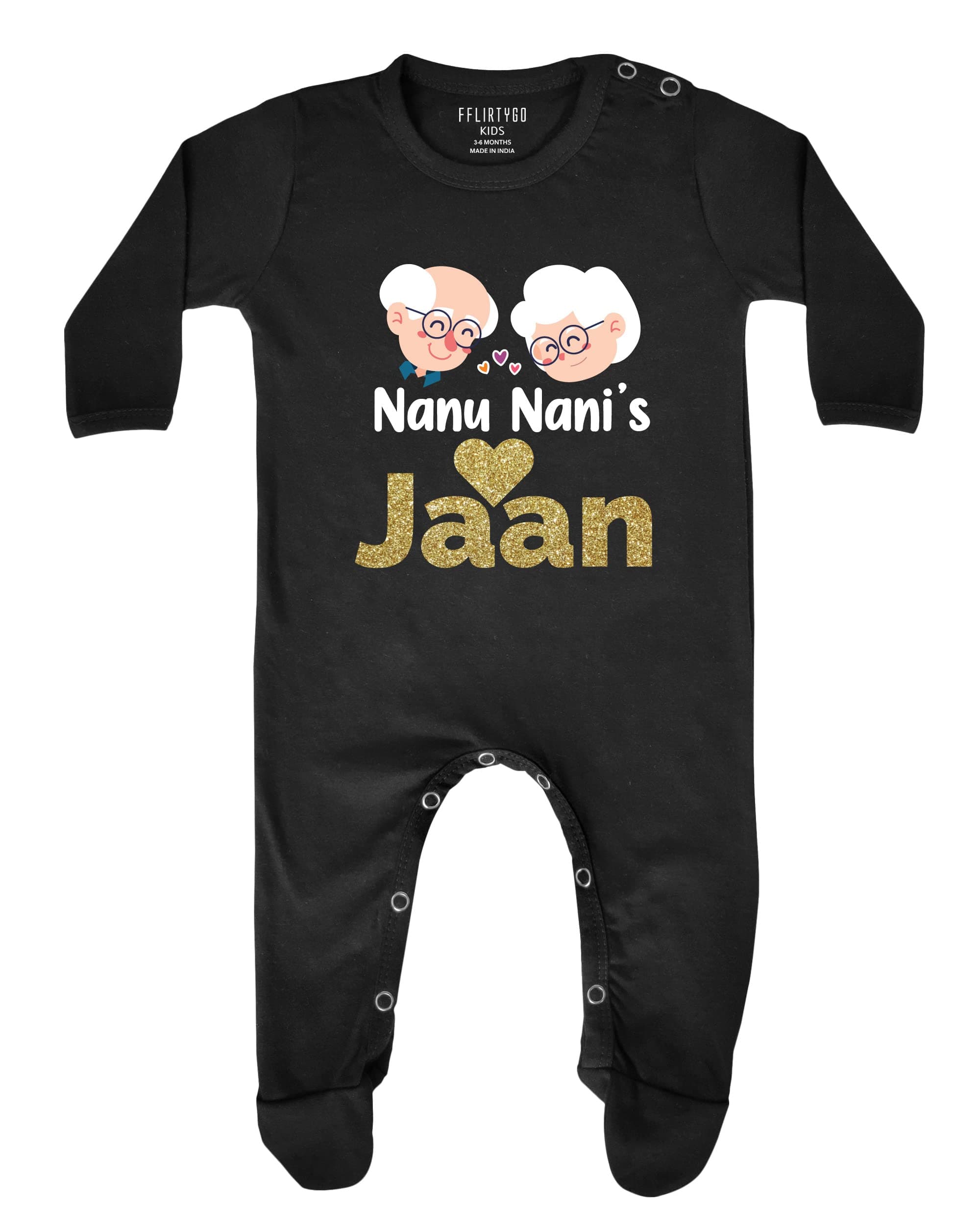 Fflirtygo Baby Wear 100% Hosiery Cotton Infants Rompers with Booties/Onesies/Body Suit/Sleepsuit/Jumpsuit Full Sleeve Bhua Ki Jaan Full Romper for Boys and Girls