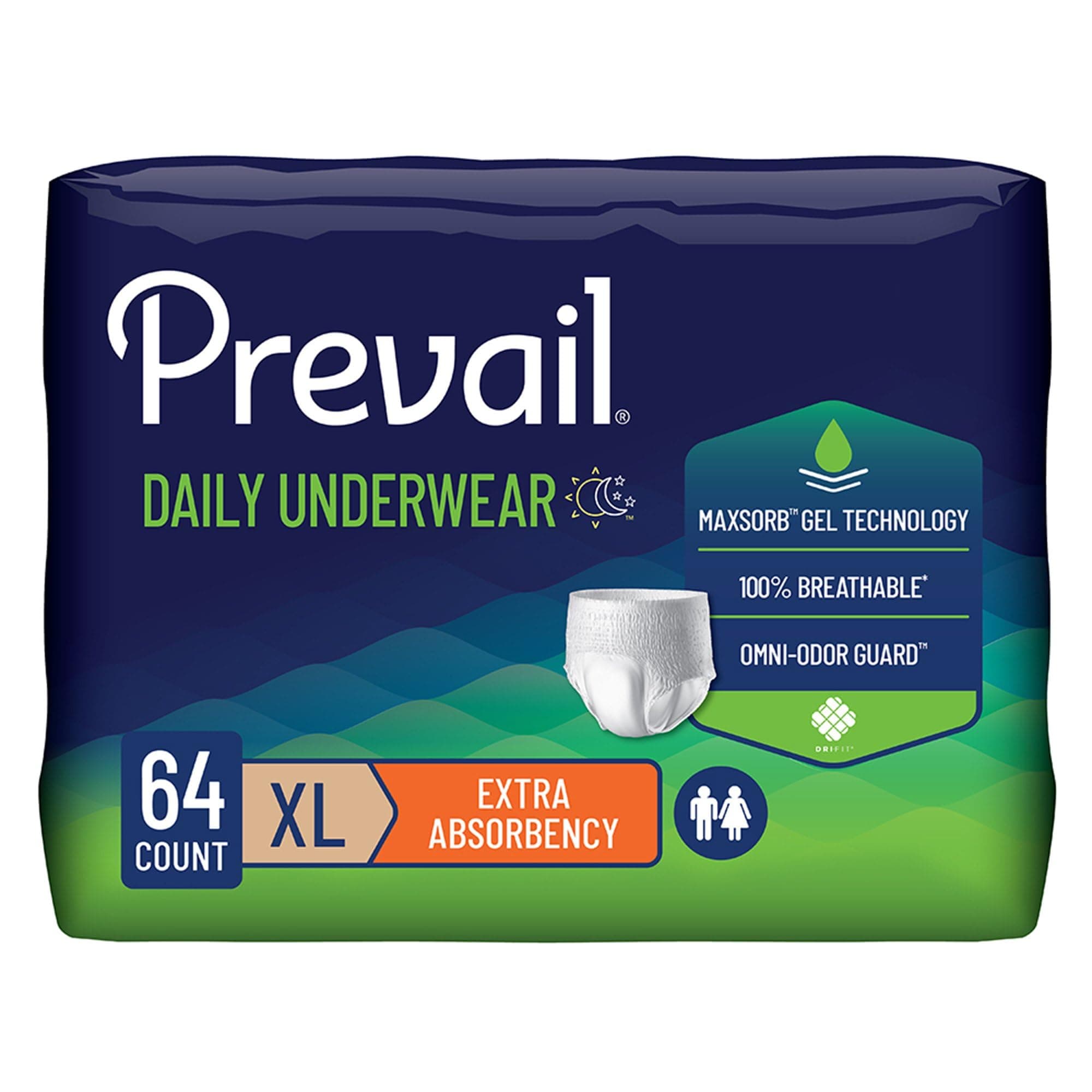 Prevail Extra Absorbency Incontinence Underwear, Extra Large, 14-Count (Pack of 4)