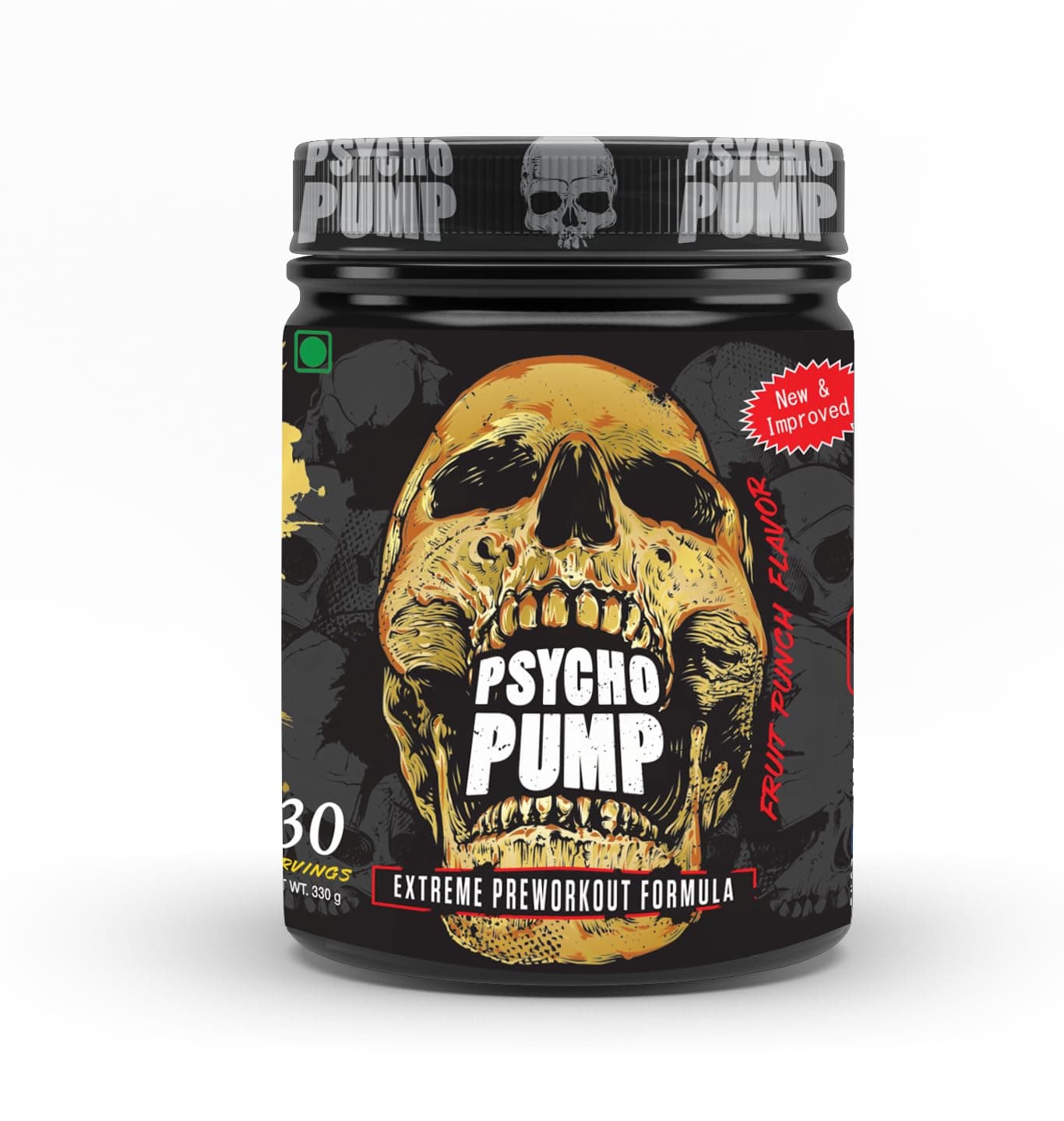 One Science Nutrition (OSN) Essential Series Pre-Workout Psycho Pump | 30 Servings | Intense Muscle Pump & Energy | Beta Aline 3500mg | Fruit Punch | 330g