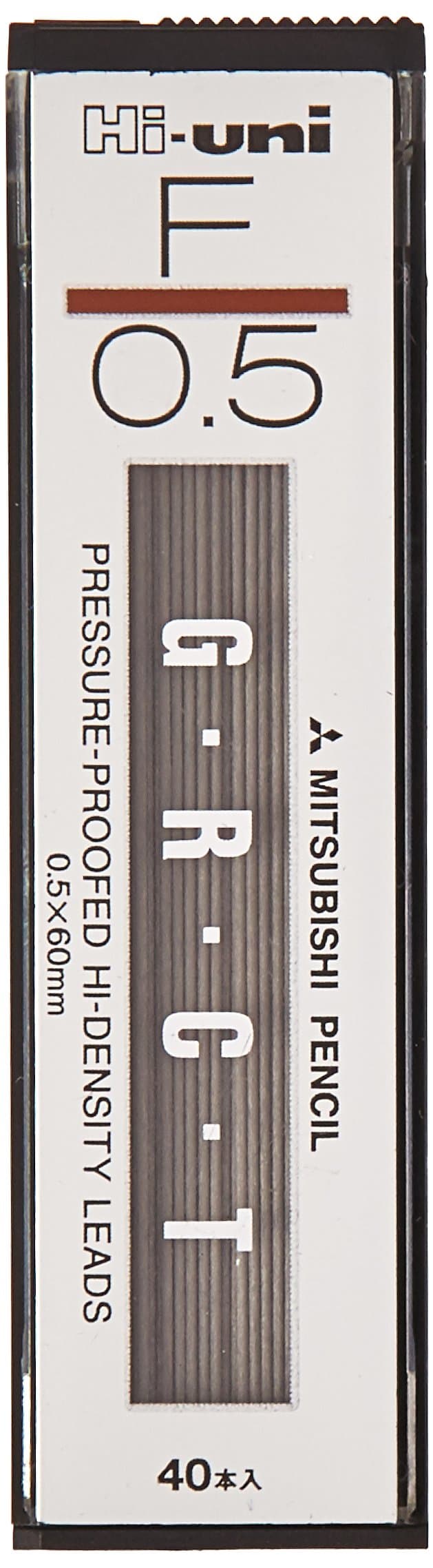 Uni Mechanical Pencil Lead Hi-Uni 0.5 mm, F, 60 mm x 40 Lead (HU05300F)