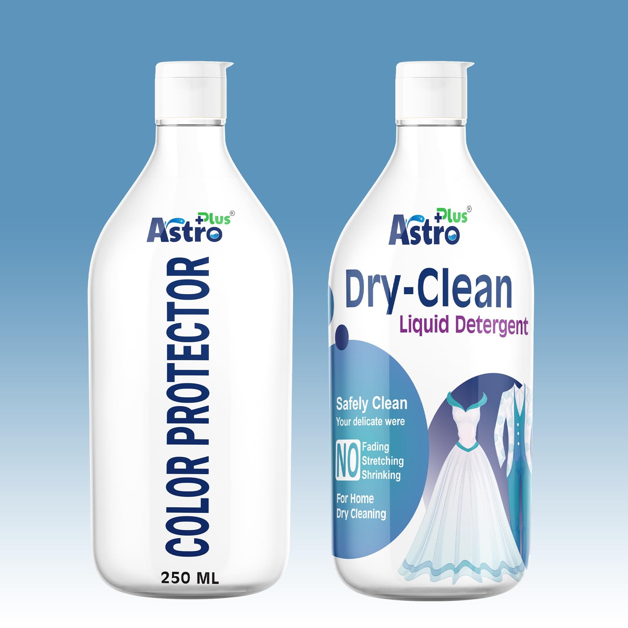 ASTRO PLUS + 250ML Dry Clean Liquid Detergent With 250ML Color Protector | Ultimate Protection For Silk Saree and Chiffon, Cotton, Georgette, Linen, and Woolen | Gentle Wash For Delicate Fabrics