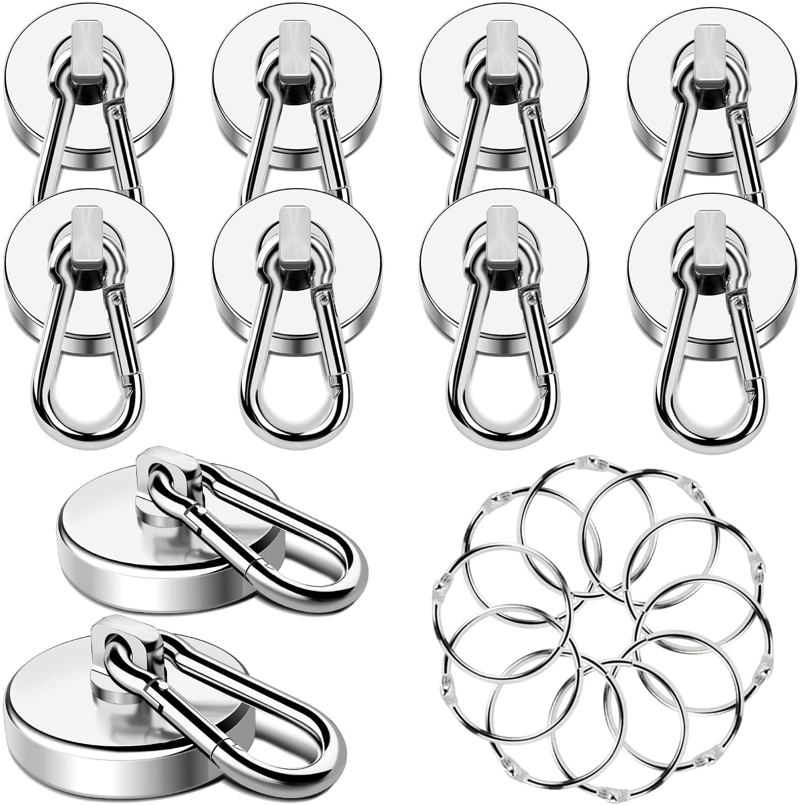 MIKEDE Magnetic Hooks Heavy Duty 110LBS+ Strong Neodymium Magnets