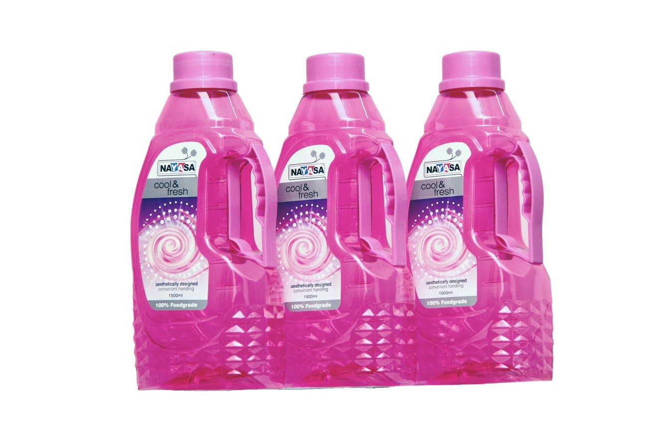 Nayasa Fontana Plastic Water Bottle 1500 ml Set of 3 Pink