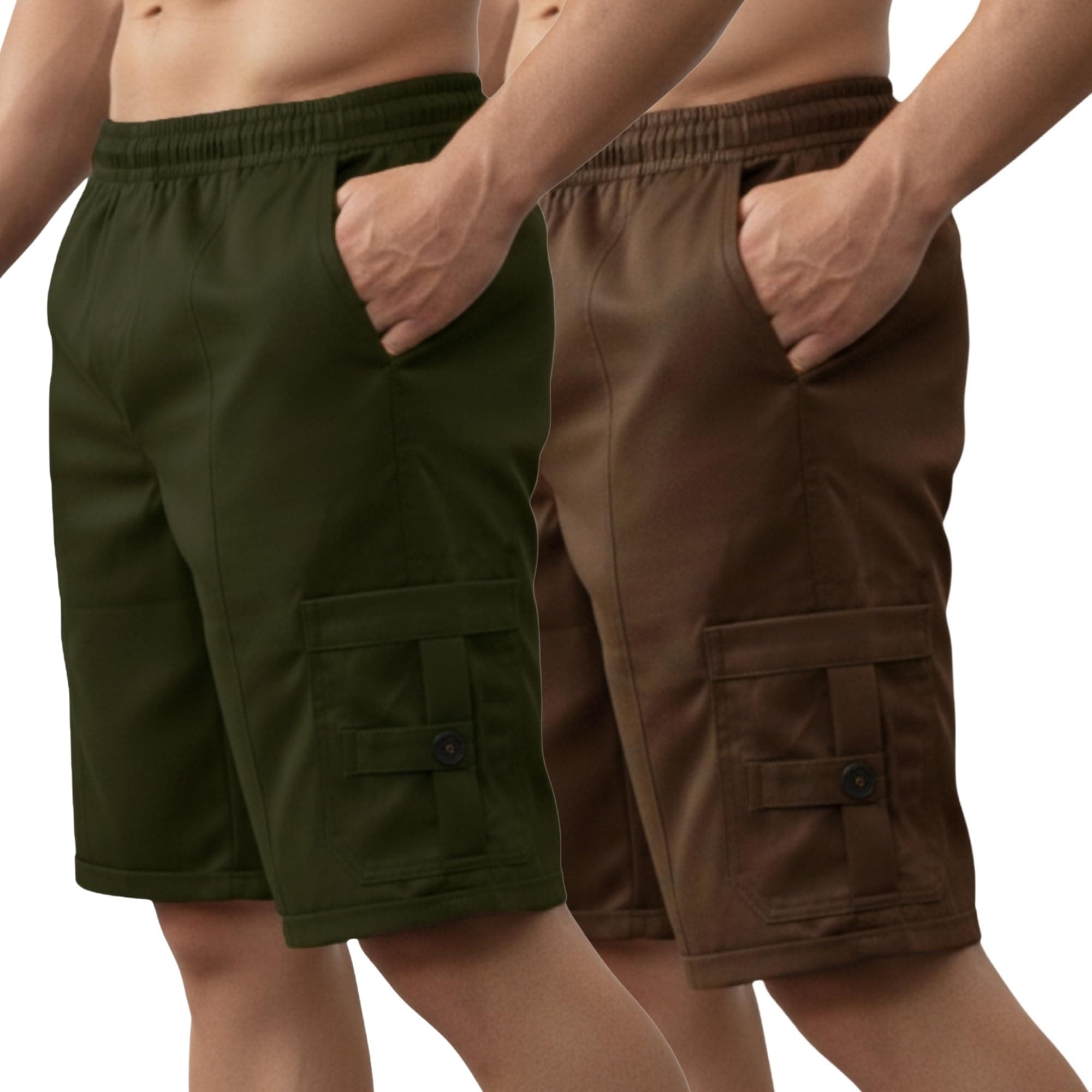 NINQ Men’s Half Cargo Shorts Featuring a Slim Yet Relaxed fit, Designed for Comfort. Stylish Casual Shorts with Functional Pockets, Perfect for Casual wear.