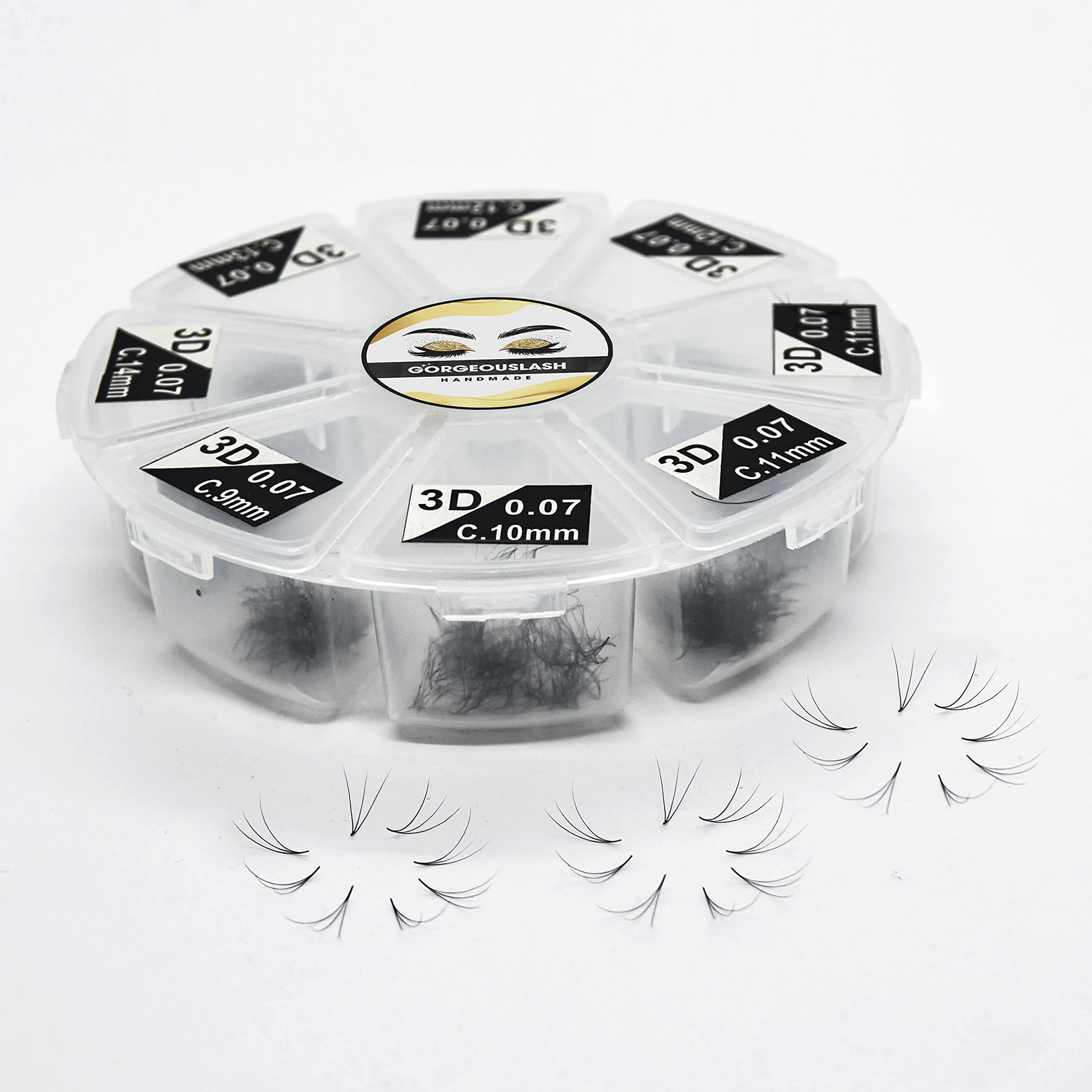 1200 Fans, Mixed 8D, 7D, 6D, 5D, 4D, 3D, Curl D or C Lashes, 0.07mm Diameter. Ready to ship.Handmade and Gorgeously-Crafted!