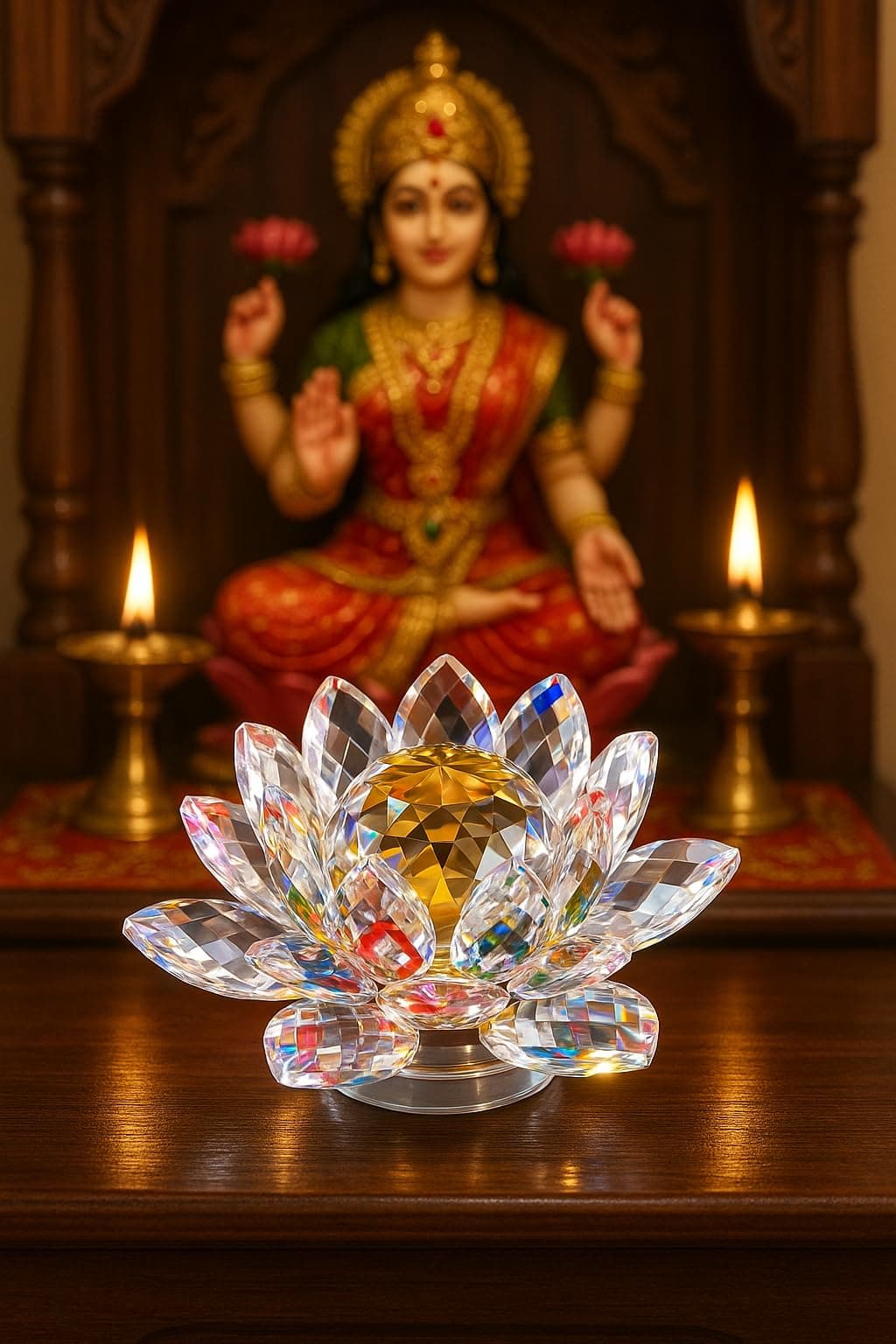 PARADIGM PICTURES Home Decor Items Positive Energy fengshui Crystal Lotus Flower
