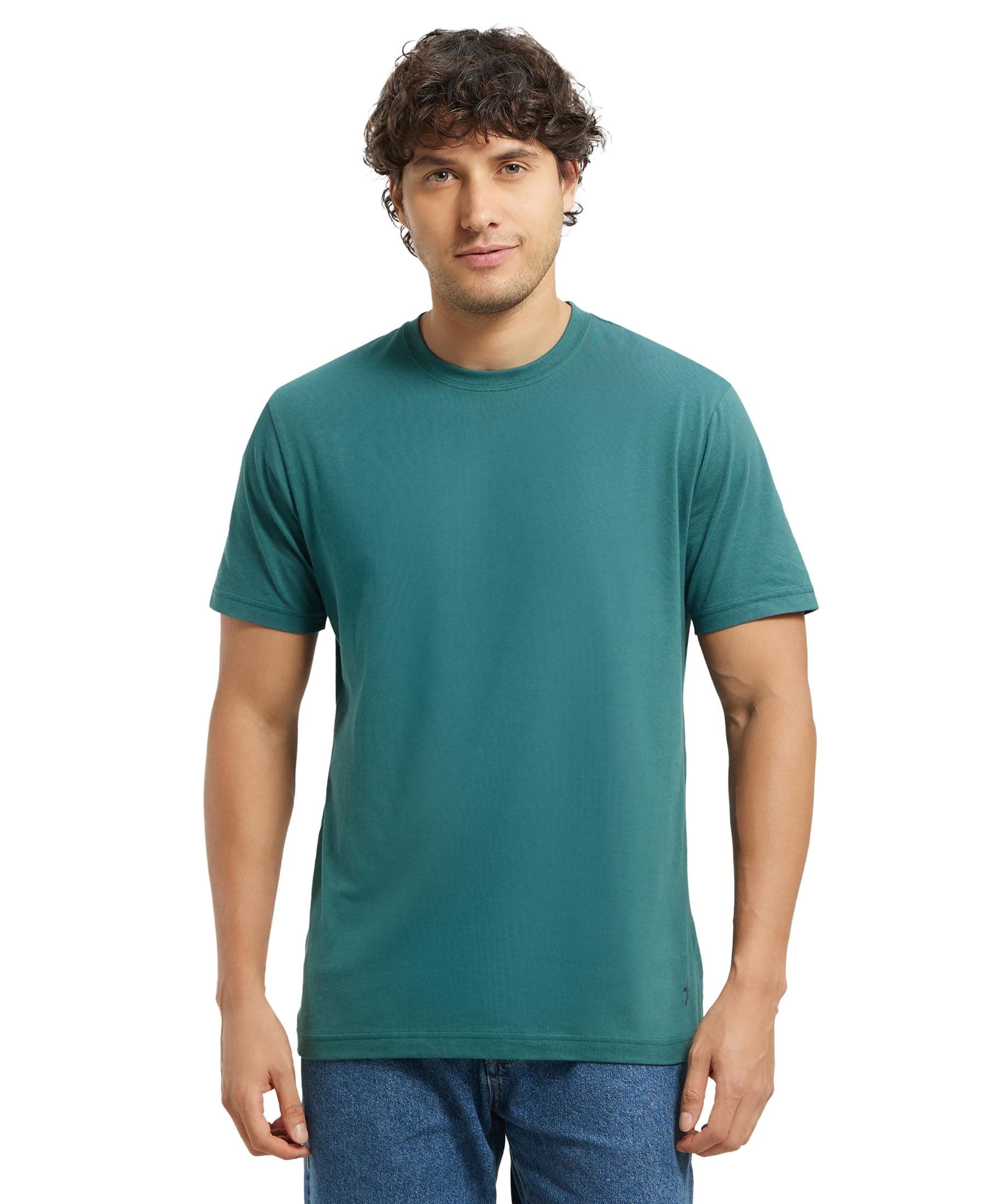 Jockey Men's Regular Fit Round Neck Half Sleeved T-Shirt 2714_Pacific Green_M