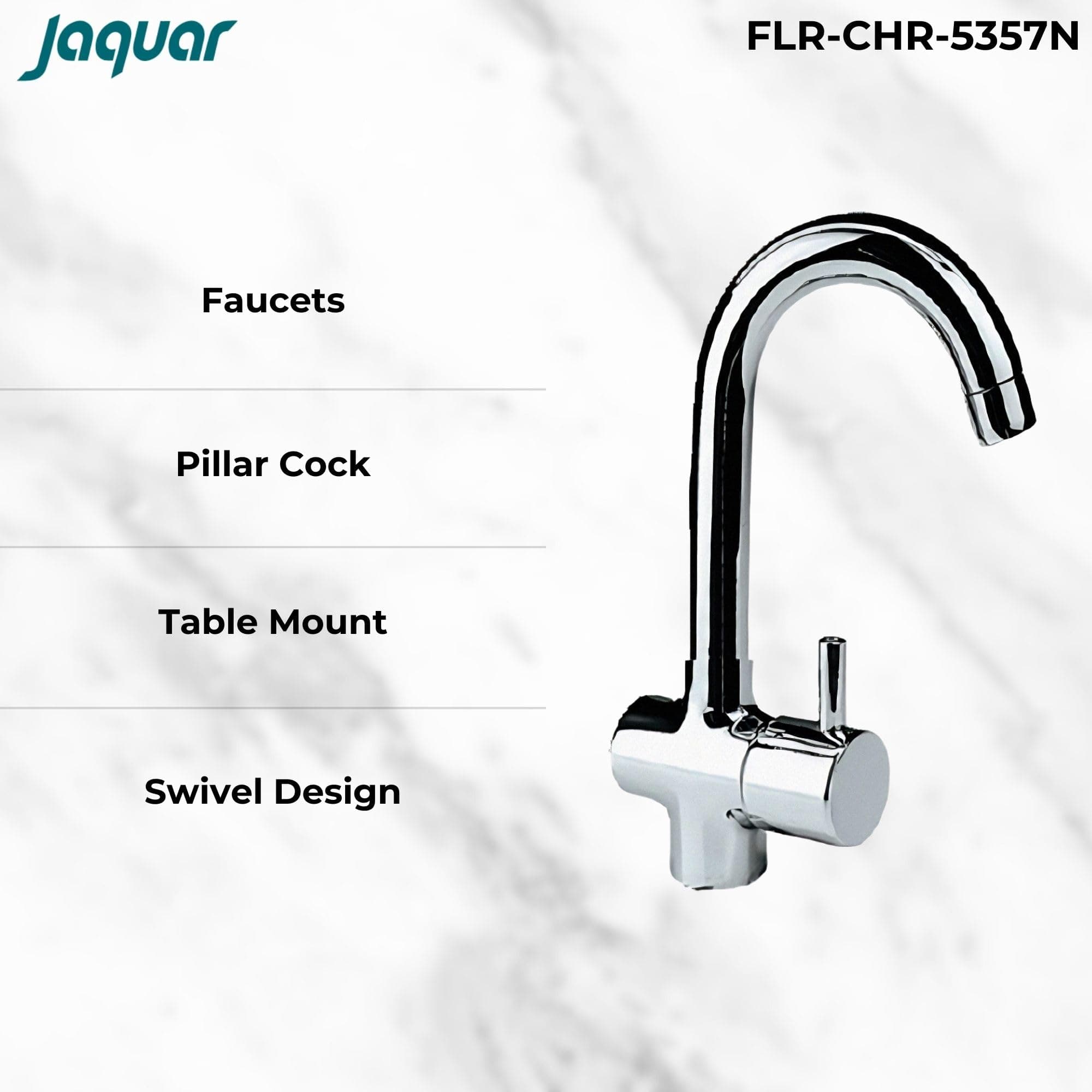 Jaquar Florentine Prime Sink Cock with Regular Swinging Spout | FLR-CHR-5357N