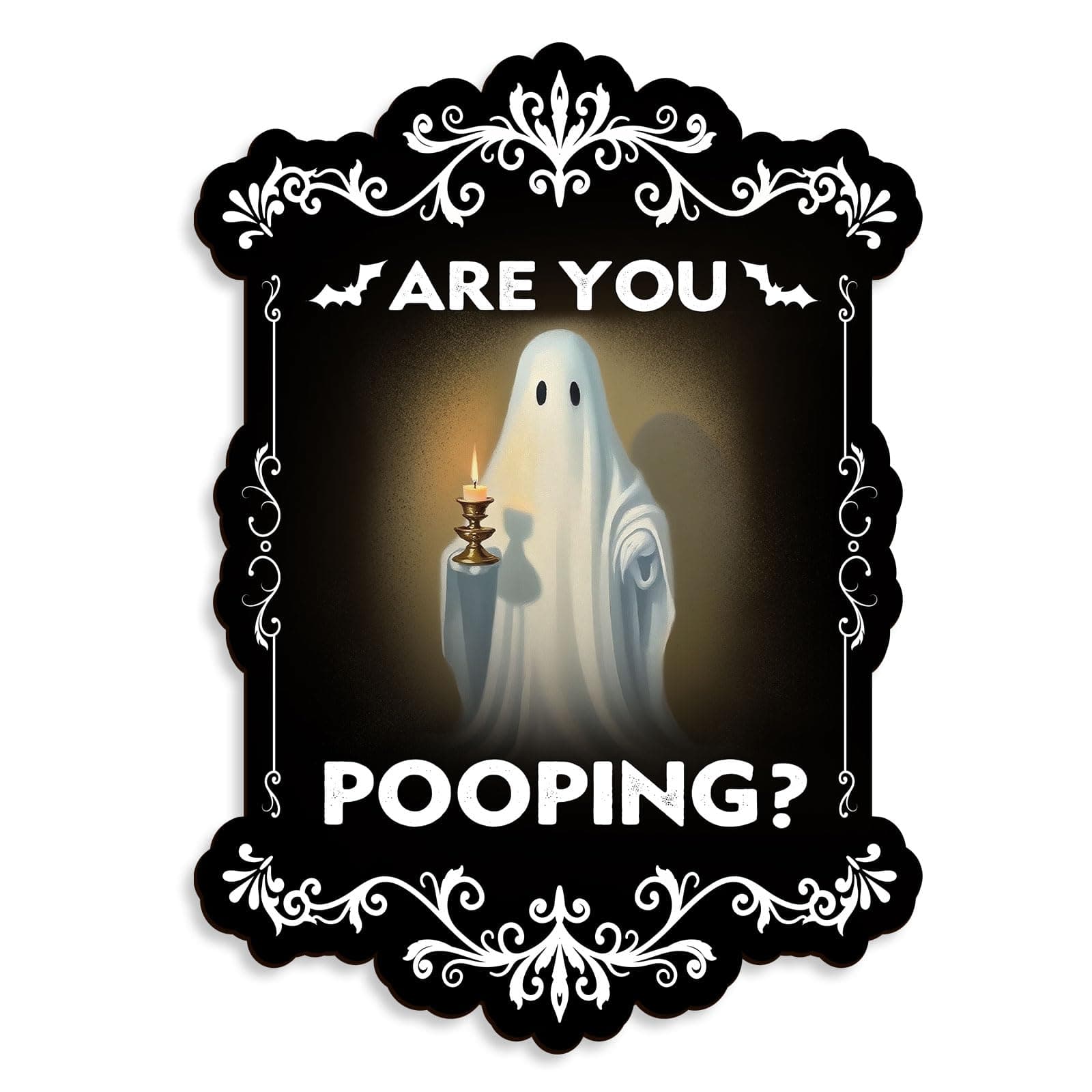 COLOR VALLEY ART Gothic Wall Art, Please Do Not Summon Demons In The Bathroom, Funny Gothic Decor Bathroom Wall Decor, Wooden Spooky Wall Hanging