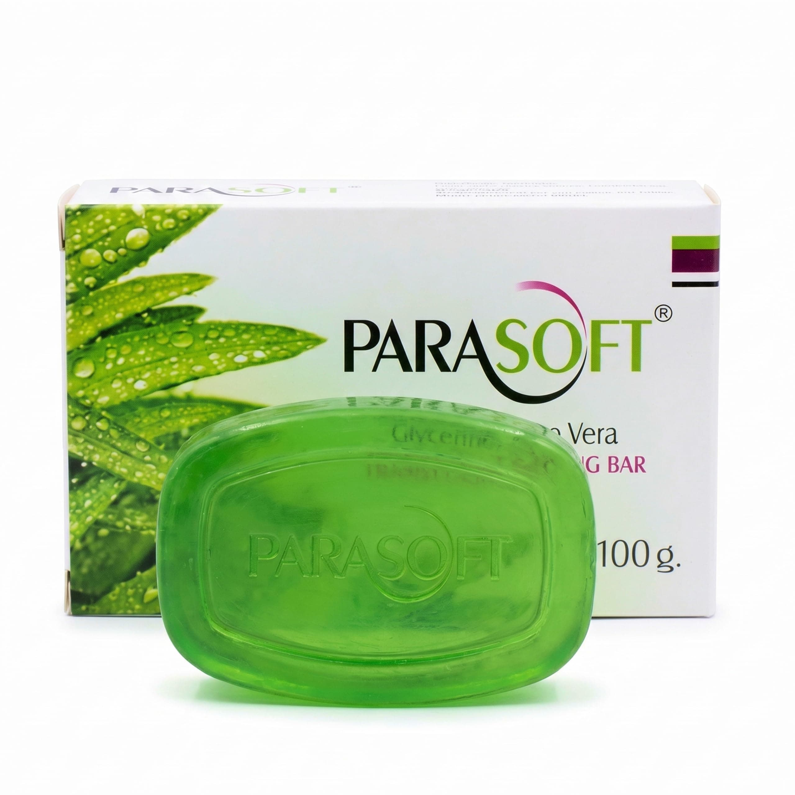 Parasoft Glycerine & Aloe Vera Translucent Bathing Bar 100g | moisturising soap for soft skin | gentle daily cleansing bar | non-drying formula | for all skin types