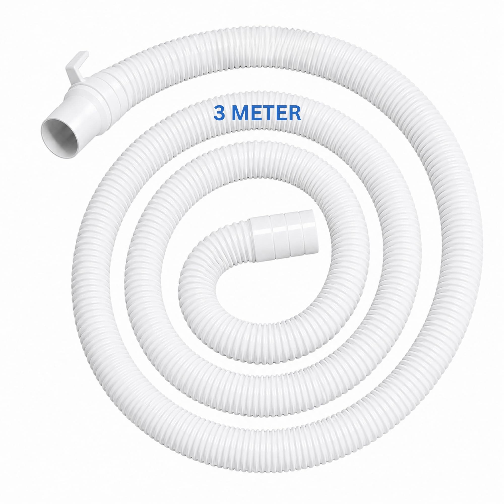 NEW WARE® 3 Meter EasyFit Washing Machine Drain Hose – Flexible Corrugated Outlet Pipe, Leak-Proof Waste Water Discharge for Top Load & Semi-Automatic Machines