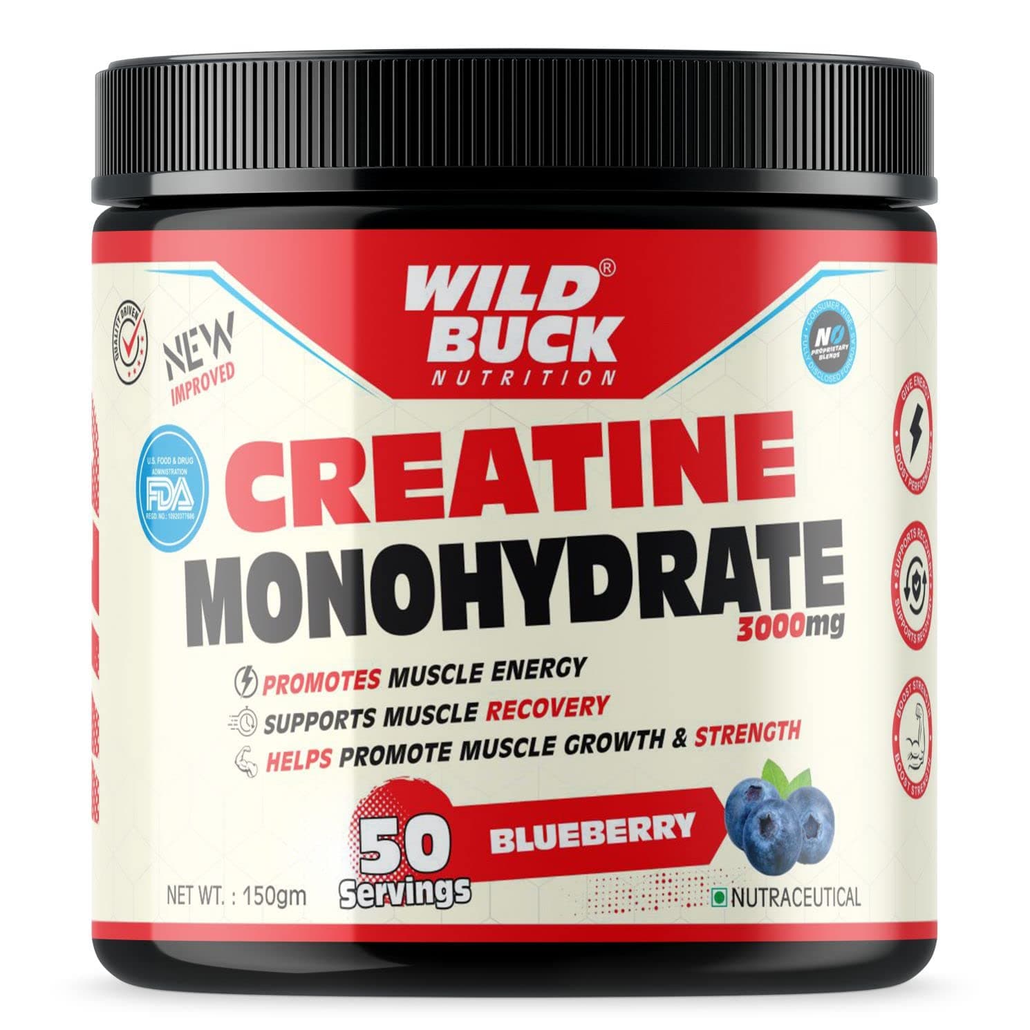 WILD BUCK Creatine Supplement Flavored, Keto Friendly, BCAA Amino Acids, Pre Workout - Muscle Building for Men & Women + BCAA Fruit Punch