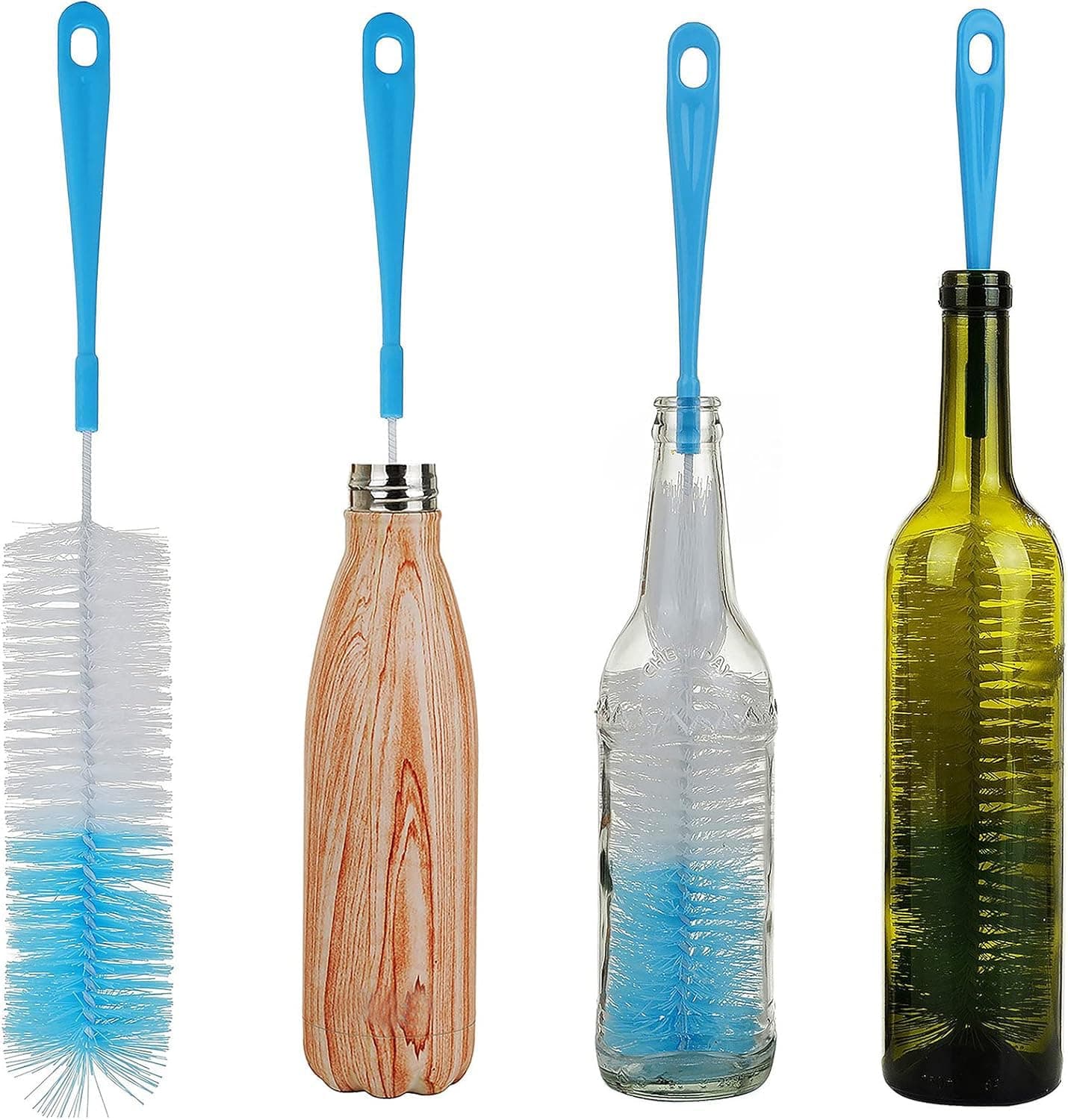 ALINK Polypropylene 17In Extra Long Bottle Cleaning Brush Cleaner For Washing Narrow Neck Beer, Wine, Kombucha, Thermos, Nalgene, Carafe, Yeti, S¡¯Well, Brewing Bottles, Hummingbird Feeder