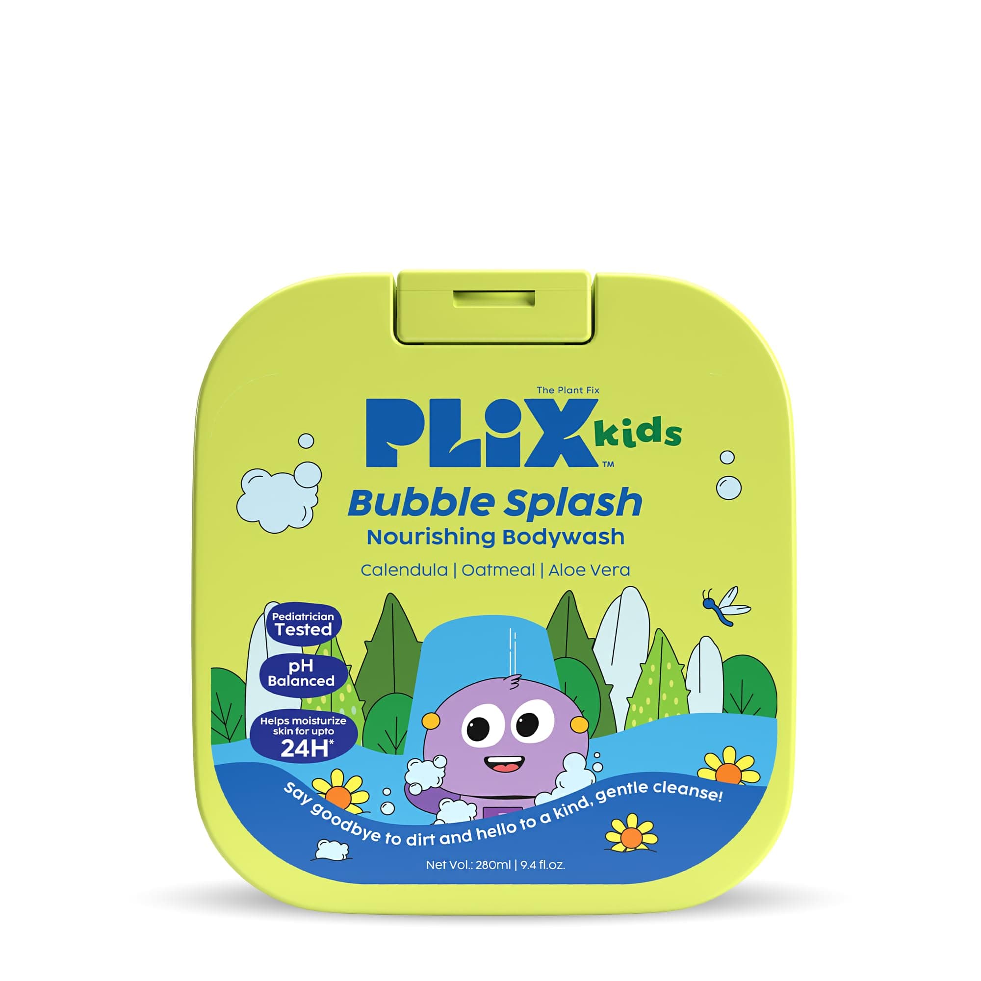 Plix Kids Bubble Splash Nourishing Body Wash | Gentle cleansing without dryness | 24-hour hydration | Strengthens skin barrier & soothes sensitive skin | Sulfate-free & dermatologically tested | 280ml