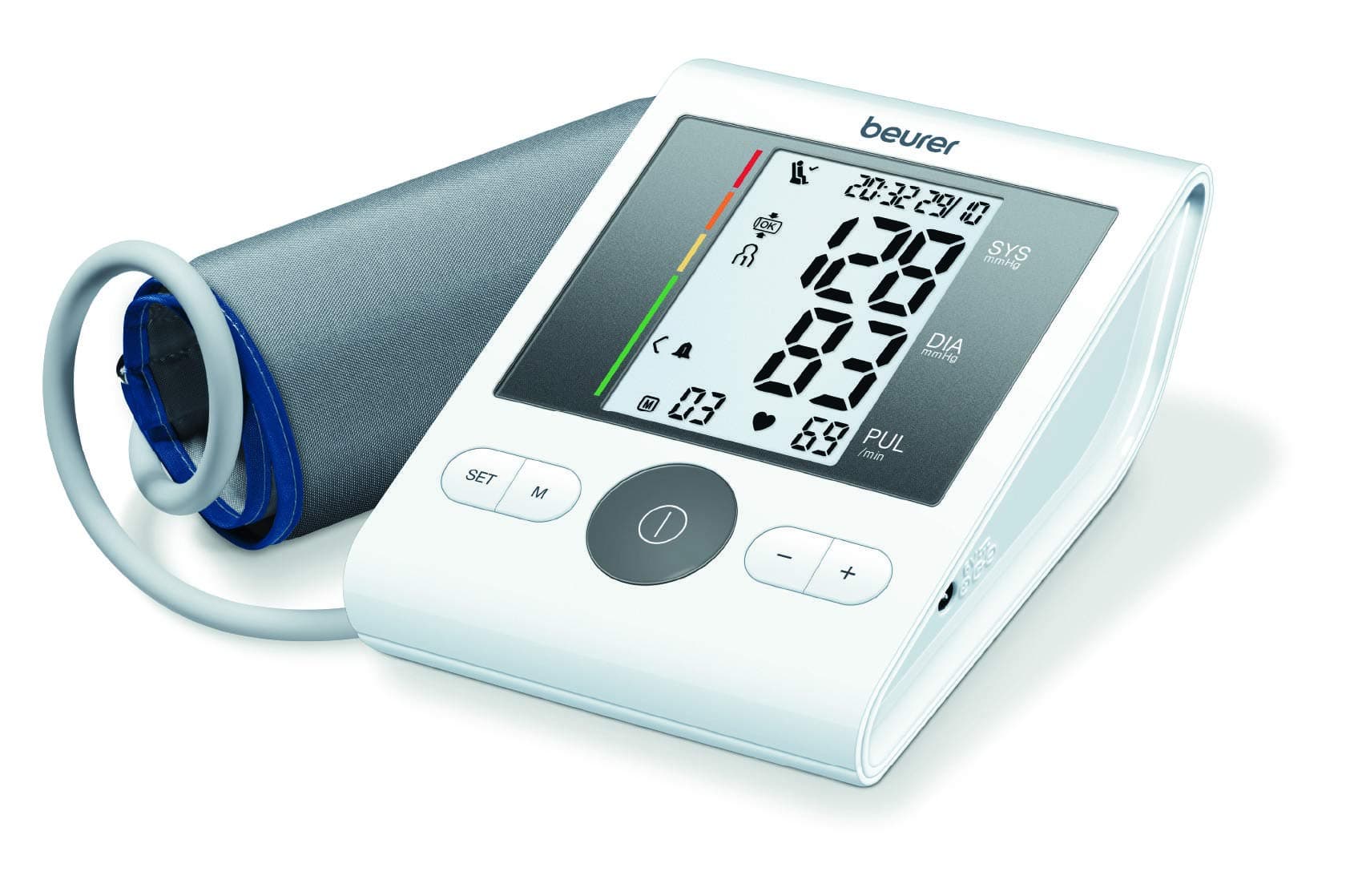 Beurer BM28 Arm Blood Pressure Monitor With Adaptor Comes With Advance Features, Adjustable Cuff,Risk Indicator,Large LCD Display(White)