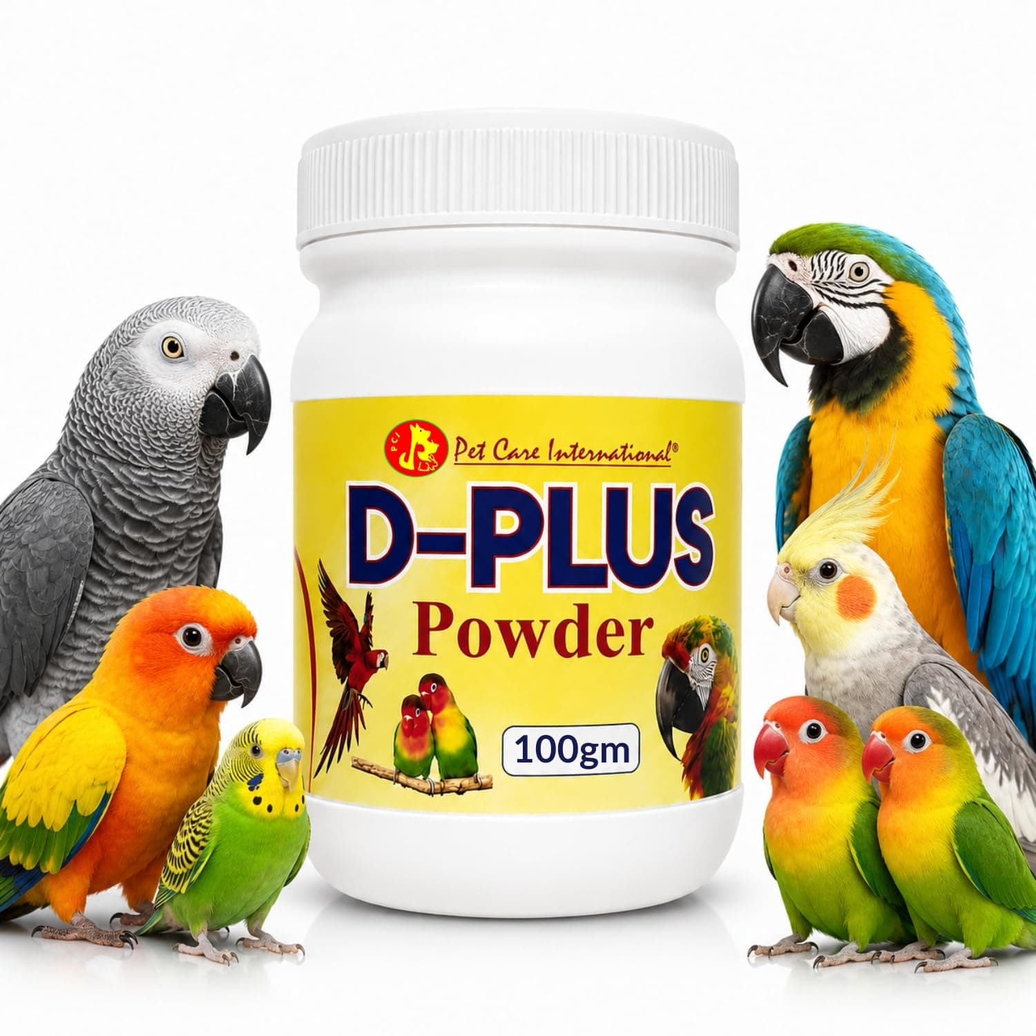 Pet Care International (PCI) D-Plus Powder to Help Calcium Absorption and Immunity for Healthy Bird, Healthcare (100grm)