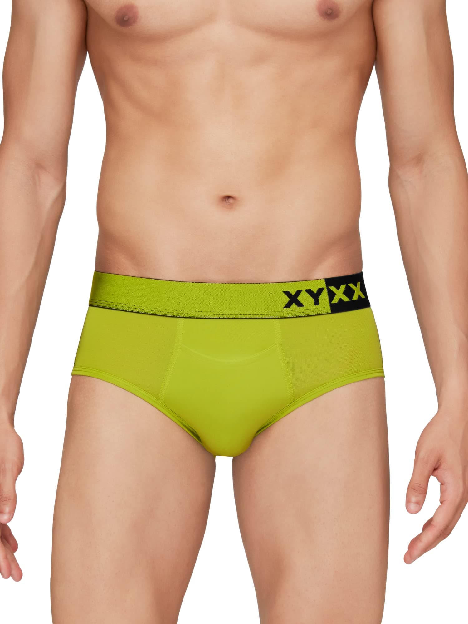 XYXX Men's Modal Brief(Pack of 1) (XYBRF39L__Lime Punch & Black_L)