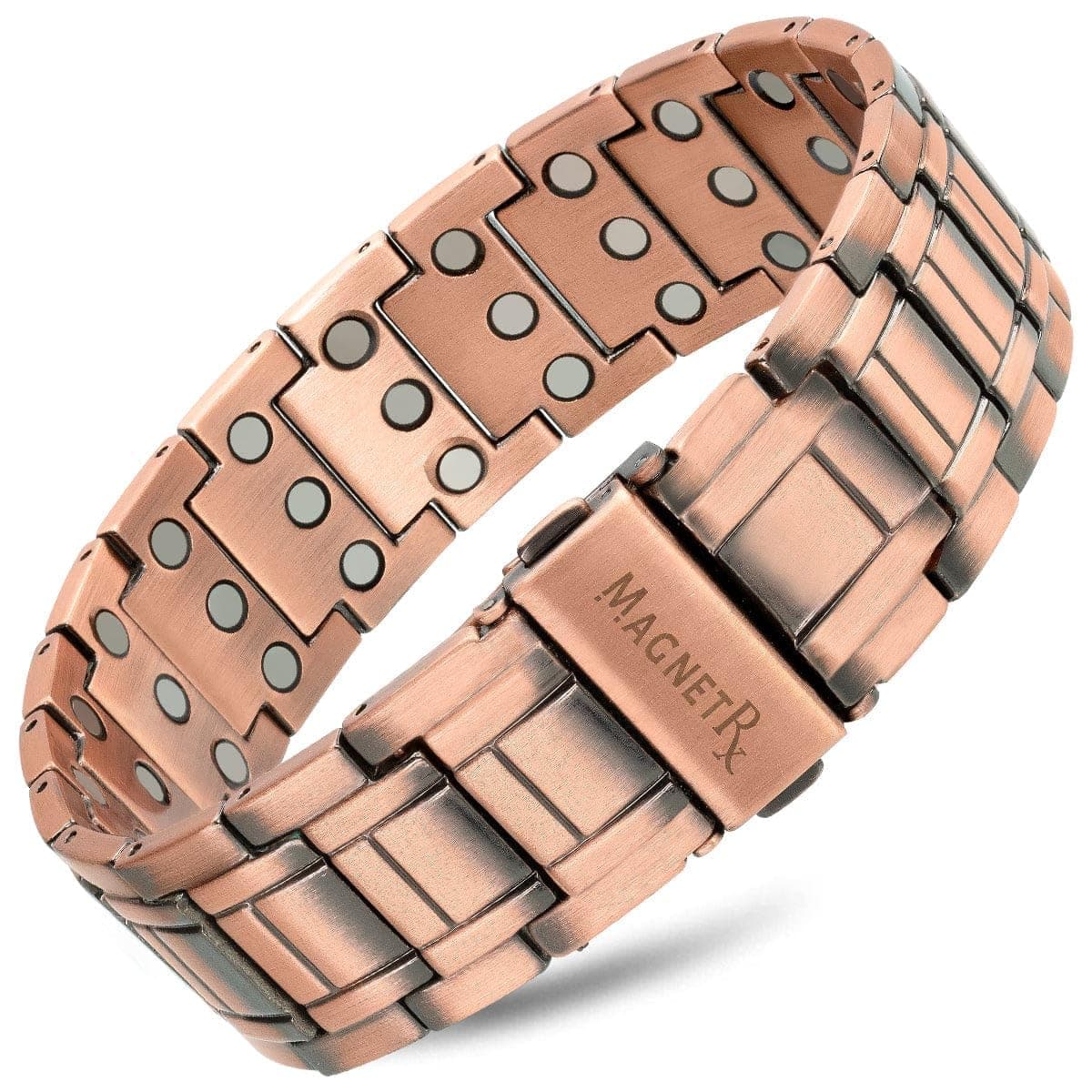 MagnetRX Pure Copper Magnetic Therapy Bracelet | Arthritis Pain Relief & Carpal Tunnel Relief Ultra Strength Copper Magnetic Bracelets for Men