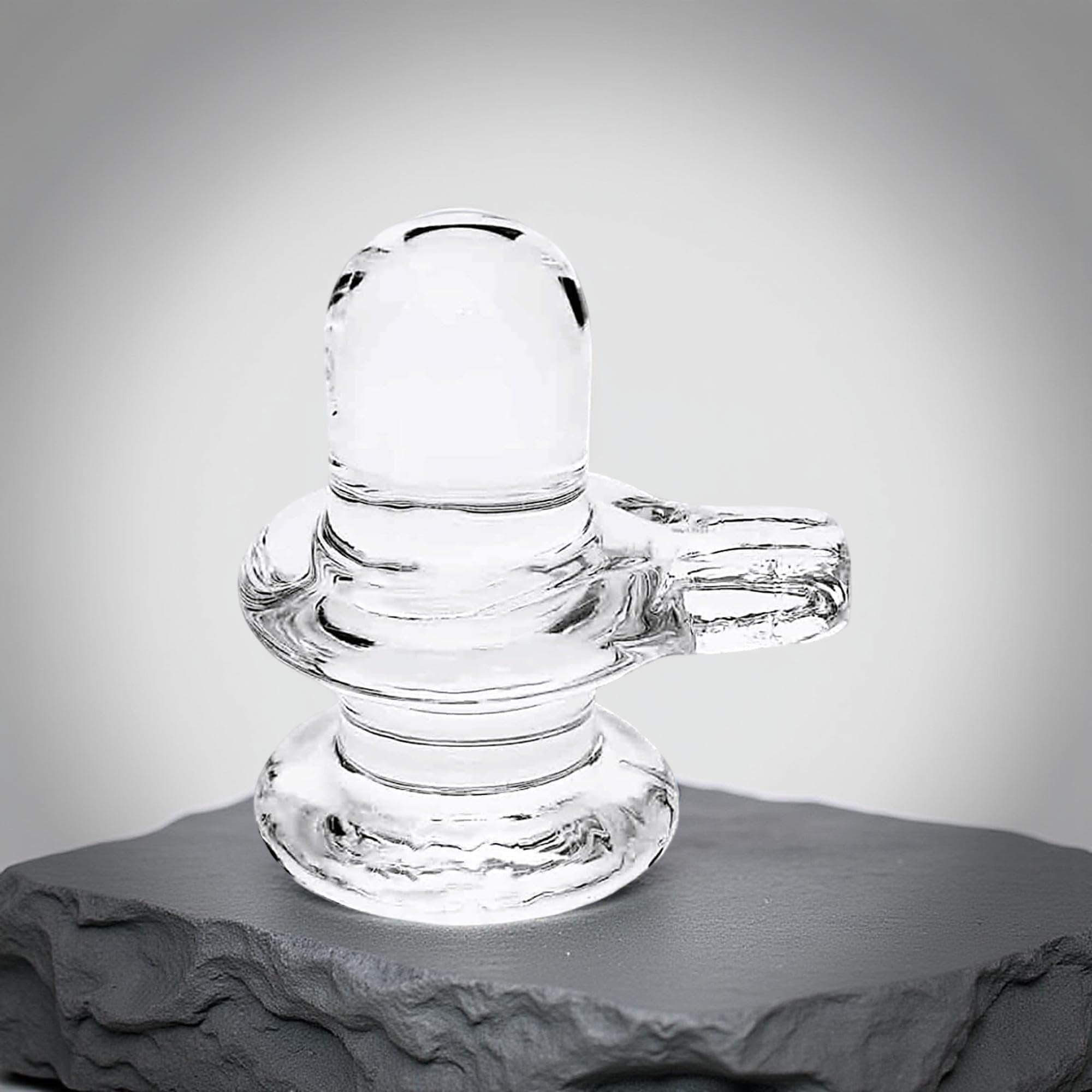 Rudram 100% Certified Pure Sphatik Shivling Small Size | Crystal Shiva Lingam | Pure Sphatik Shivling AAA Quality for Home Puja, Temple, Shivratri Saawan abhishekam - 3 cm