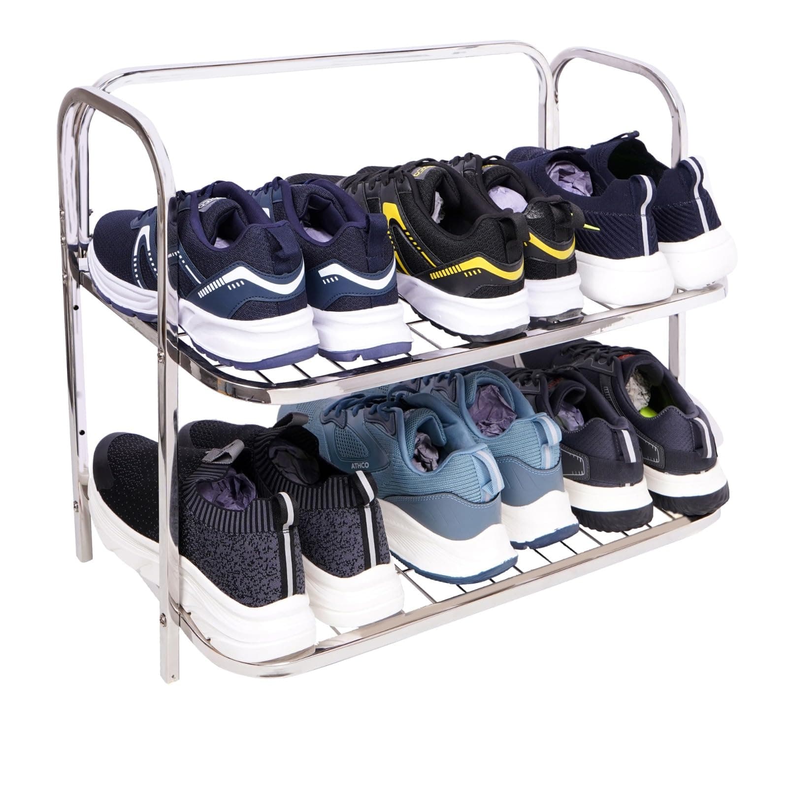 LOGENTA Stainless Steel Adjustable Multipurpose Shoe Rack Organizer Stand for Home & Office Utility Rack | Footwear Stand Floor Standing