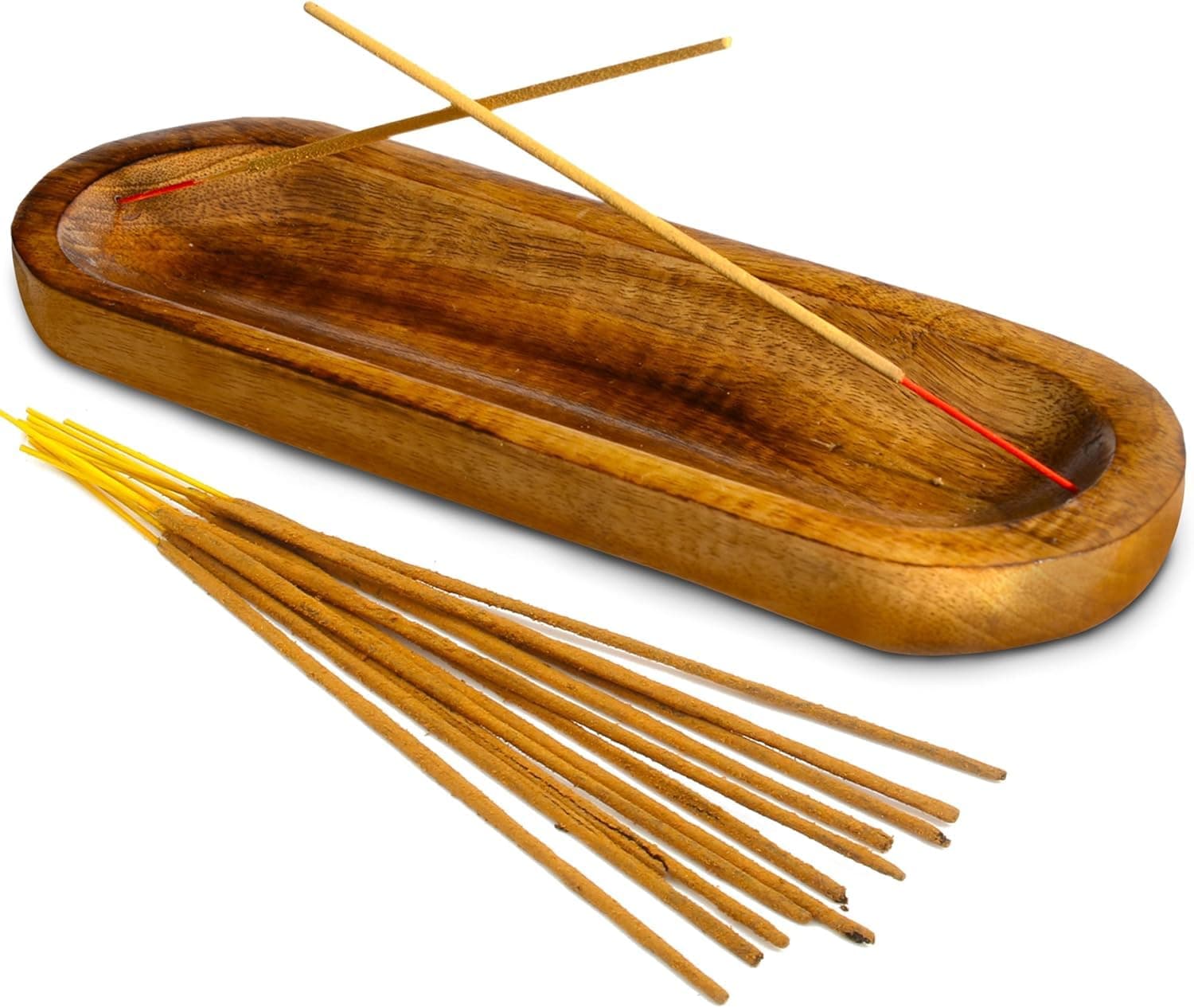 Pure Source India Natural Wood Incense Holder and Ash Catcher.