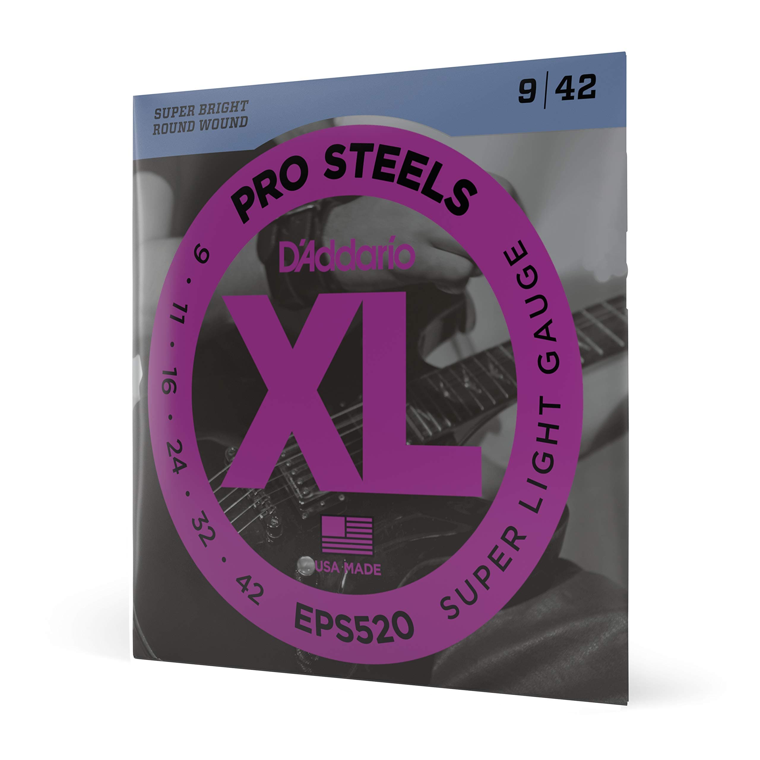 D'Addario EPS520 ProSteels Electric 9-42 Super Light Guitar Strings