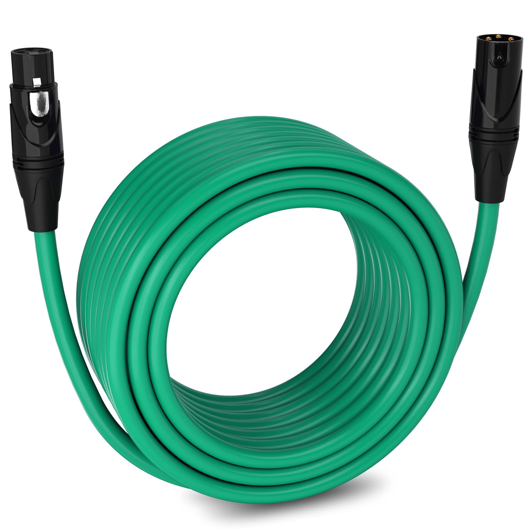 LyxPro 75 ft Balanced XLR Mic Cable, Male to Female, Green