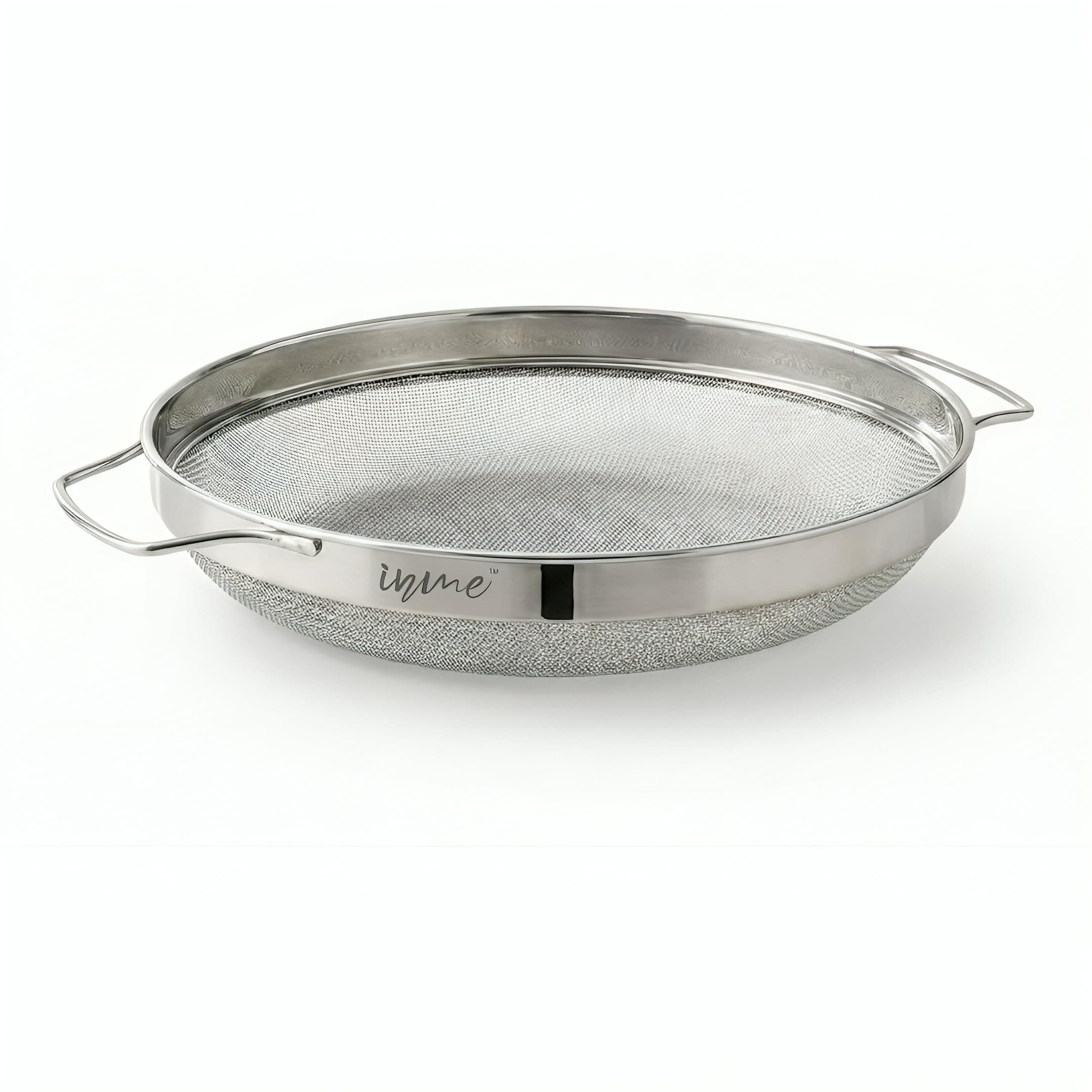 Inme Stainless Steel Puran Multipurpose Strainer Jali for Juice Soup Sauces Food Vegetable & Fruits Washing Basket Bowl for Sink Steel Jali Chalni Channi Colander Sieve for Kitchen