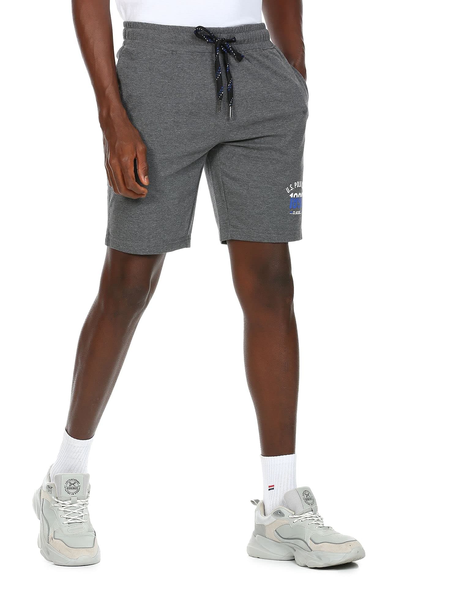 U.S. POLO ASSN. Men's Lounge Shorts (I670-031-PL-S_Anthra Melange_Small)