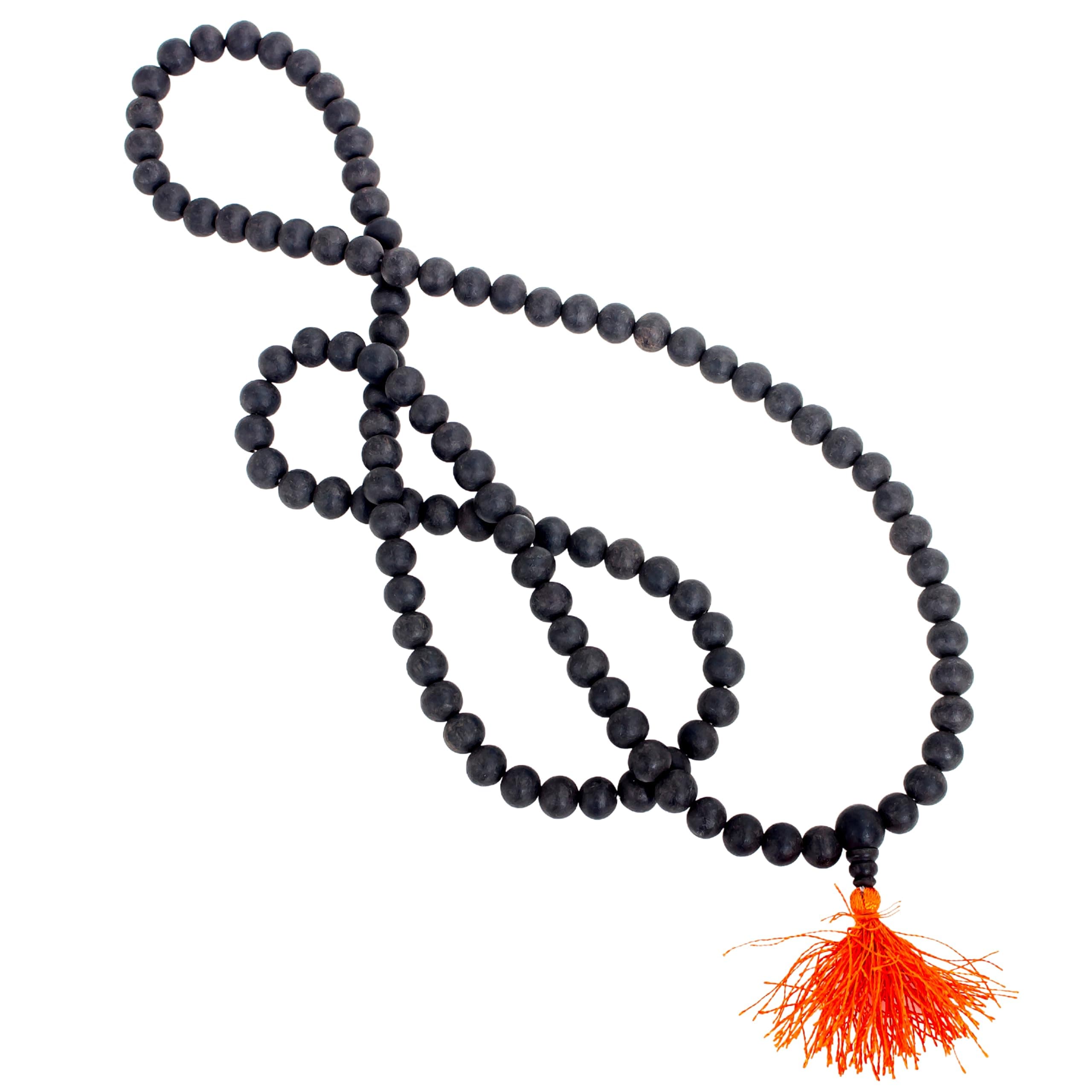 anciently Men 100% Natural Unpolished Karungali Malai Original Karungali Malai 8Mm-Natural Black Ebony Wood Mala