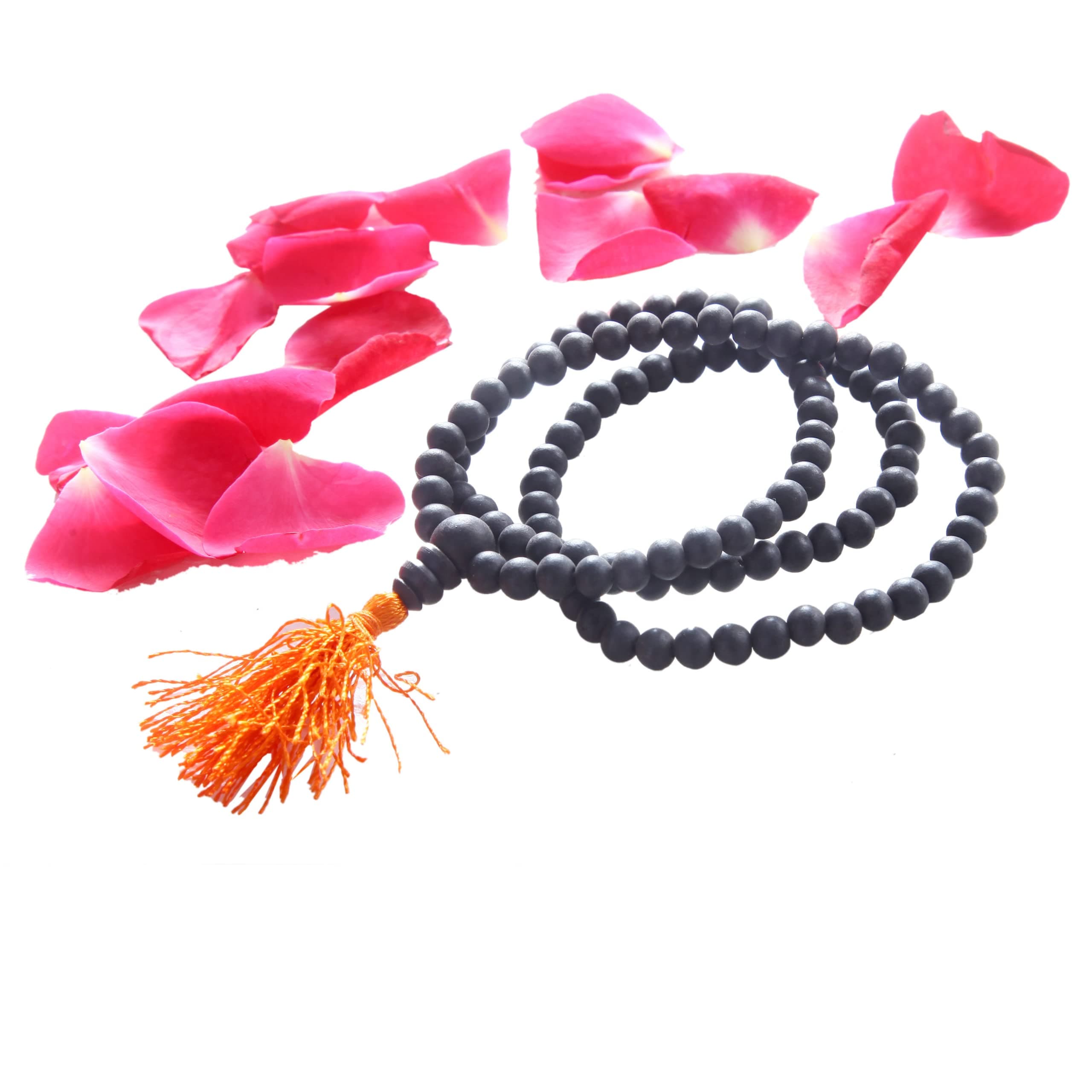 Anciently 100% Natural Unpolished Karungali Malai Original | Karungali Malai 6mm - Natural Black Ebony Wood