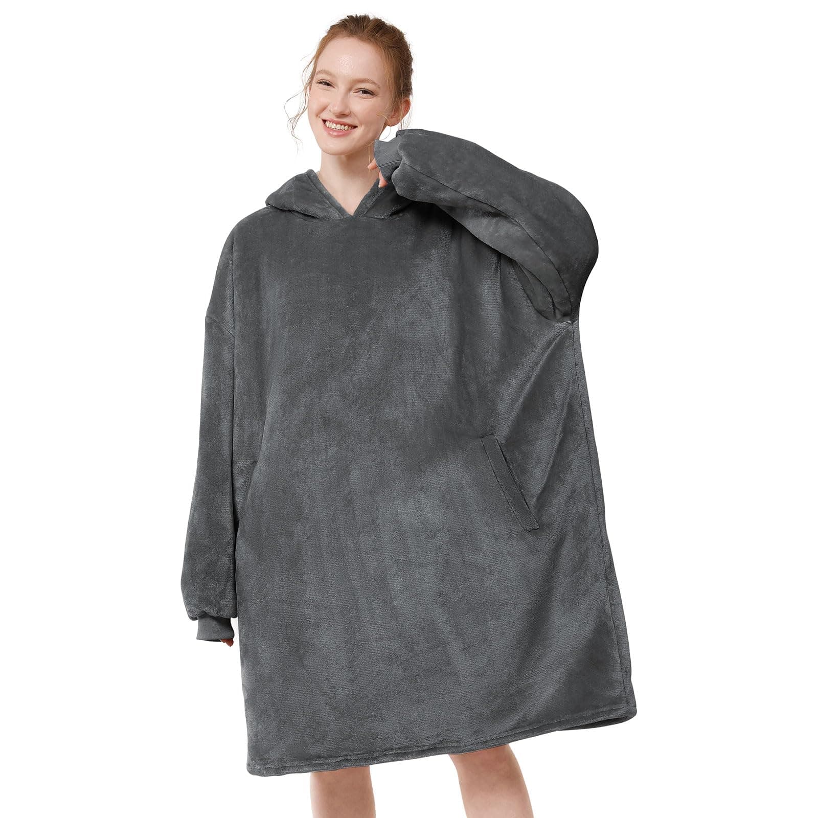 LetsFunny Blanket Hoodie,Oversized Wearable Sherpa Fleece Blanket Sweatshirt,Super Soft Warm Cozy with Giant Pocket,Gifts for Women Men Adults Teenagers Kids, One Size Fits All