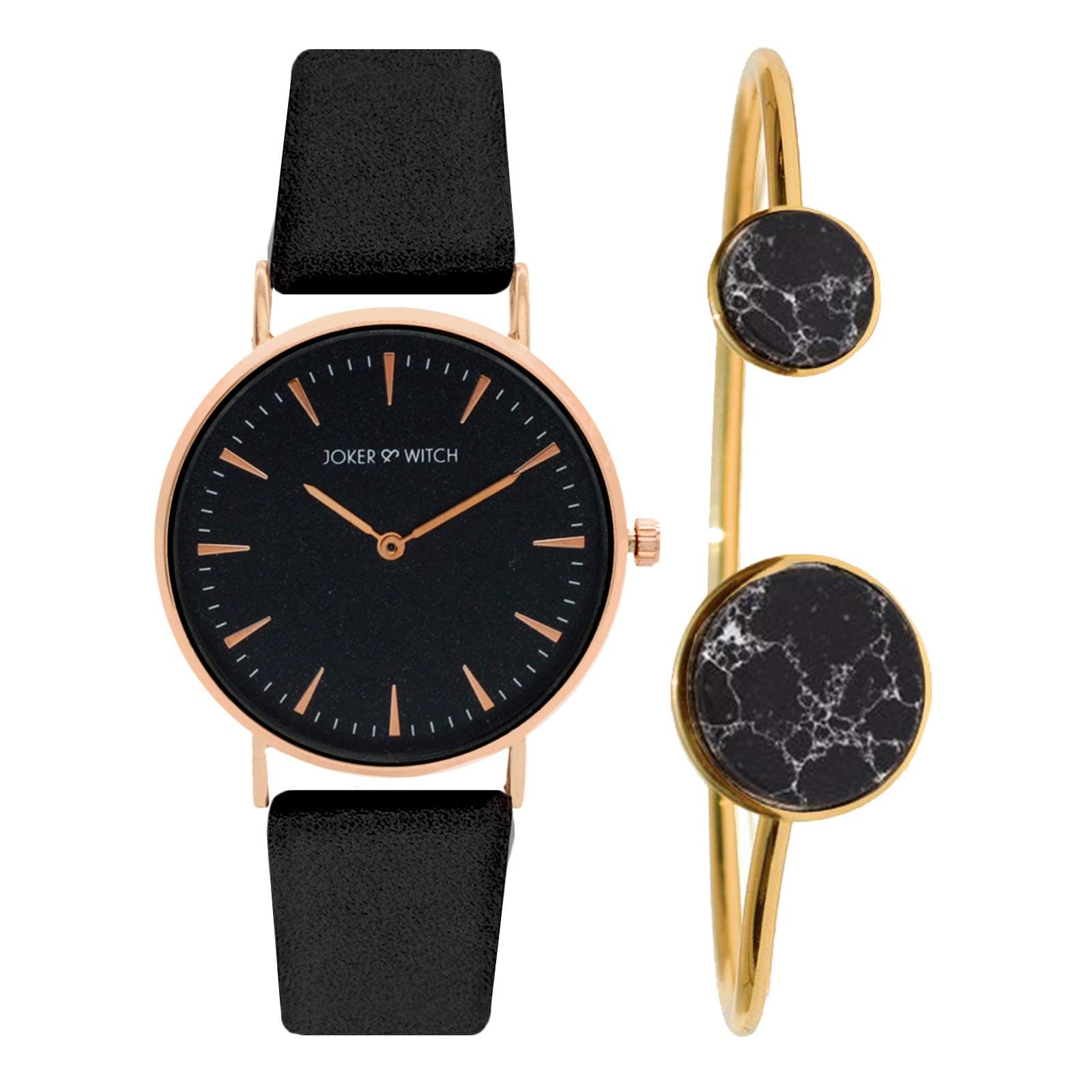 Joker & Witch Synthetic Ilsa Black Dial Analog Watch Bracelet Gift Set For Women, Band_Pink