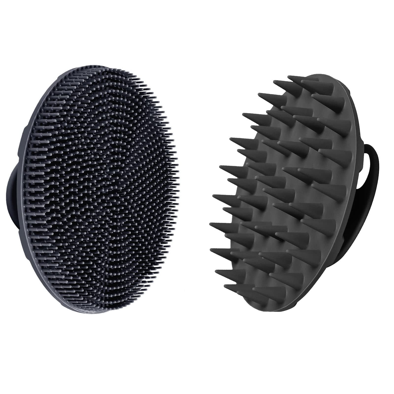 INNERNEED Food Grade Soft Silicone Shower Brush, with Scalp Massager Shampoo Brush, Manual Hair Wash for Wet and Dry Scalp Care (Neg