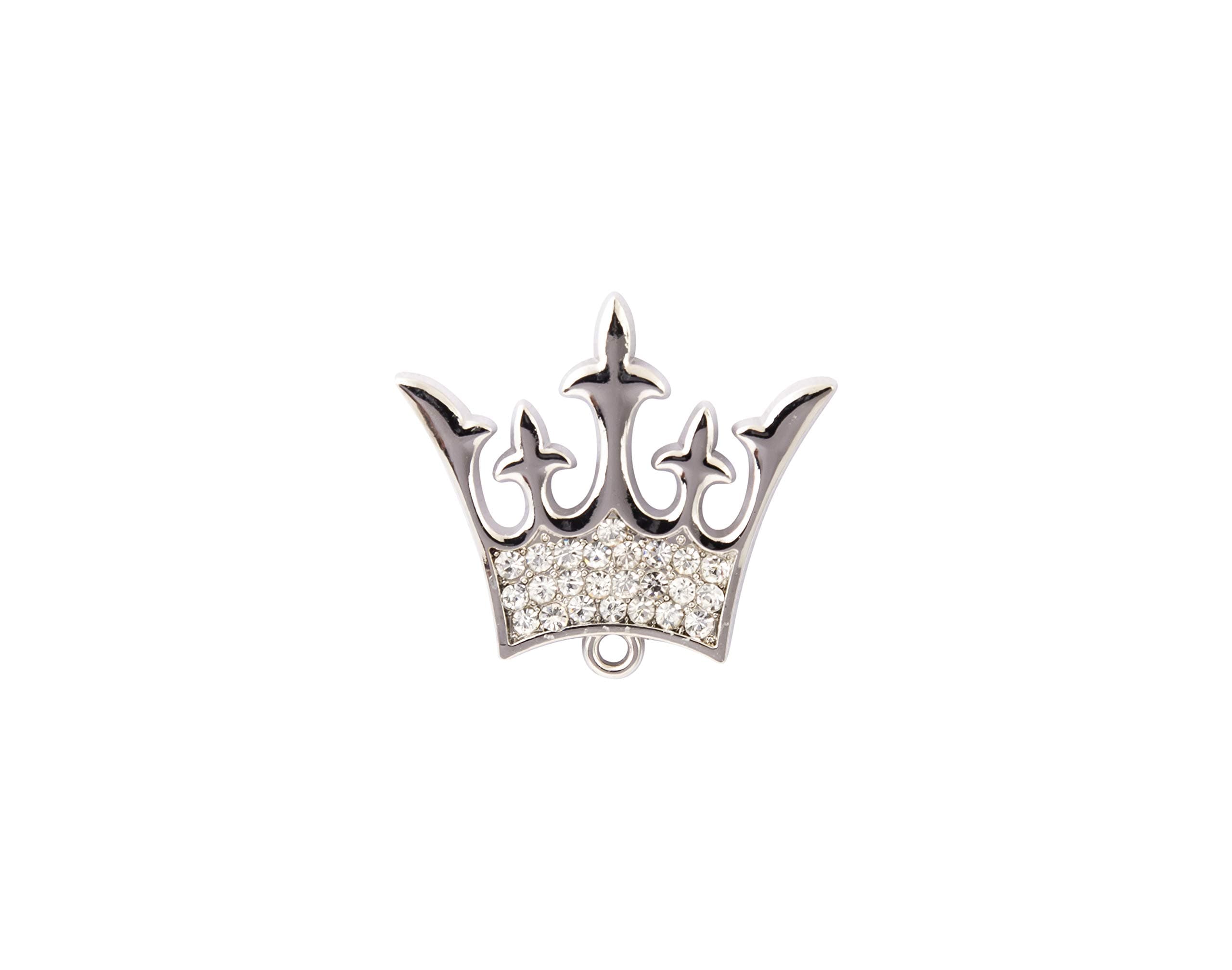 Knighthood Men's Royal King Queen Crown Badge Suit Collar Brooch (Silver)