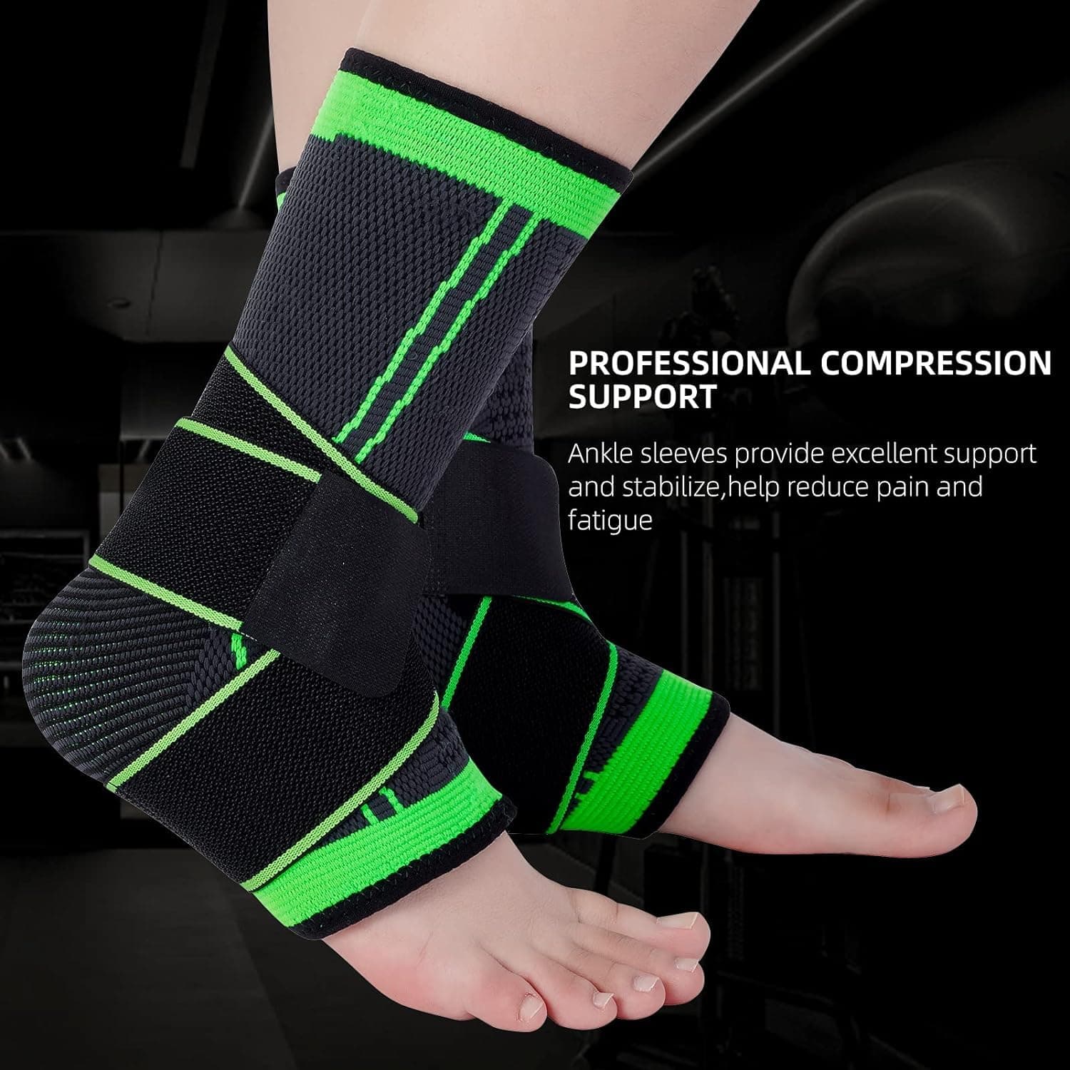 TCCO ENTERPRISE Neoprene 2 Packs Breathable Ankle Brace, Ankle Support Sleeve With Compression Ankle Wrap For Plantar Fasciitis, Ankle Sprain, Ankle Swelling, Joint Pain, Fits All For Women Men