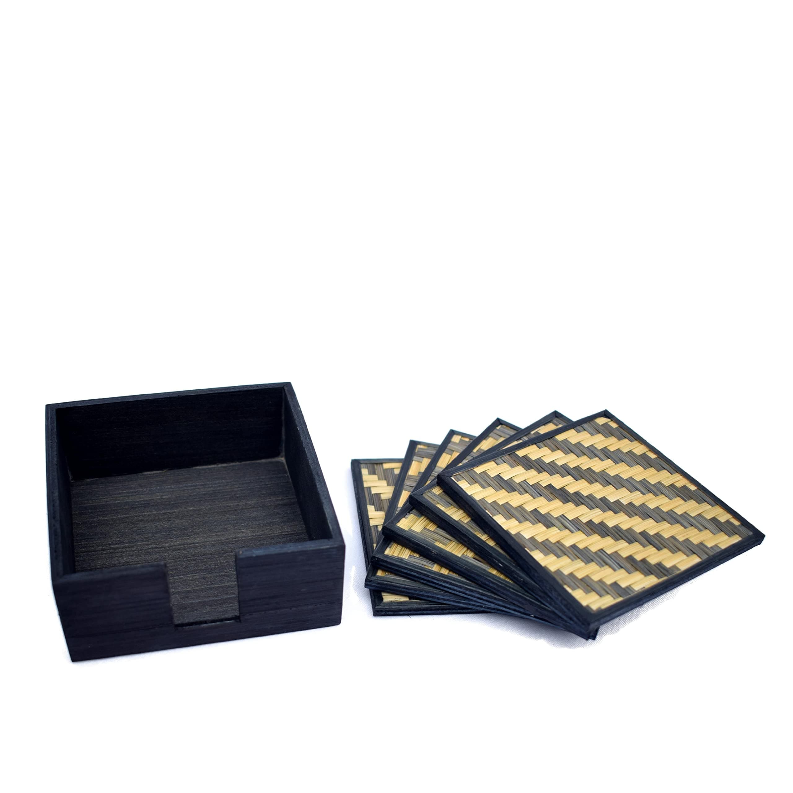 KADAM HAAT Square Coasters set of 6