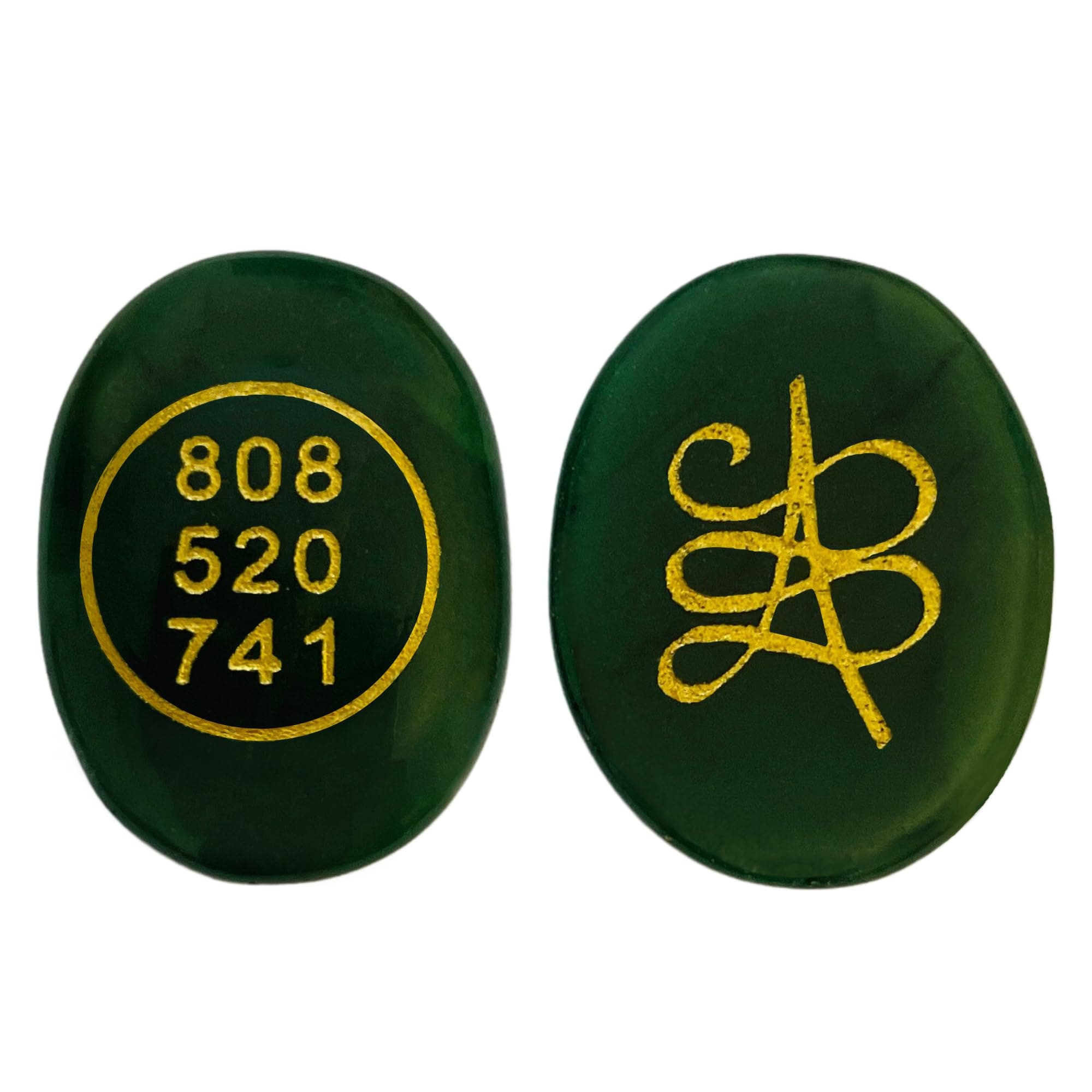 SOLAVA Zibu Coin Original Green Aventurine Stone-Green Jade Crystal Stone Pre-Energized For Good Luck Prosperity And Positivity In Money Love And Relationship- 808 520 741 Zebu Coin