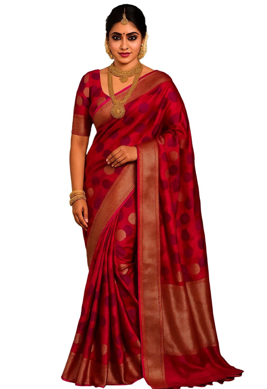 Priyashi Women Banarasi Kanjivaram Silk Woven Saree Set with Blouse | Saree for Women | New Sari | Latest Saree_AZ-PY-OG1-SHRISTI PINK