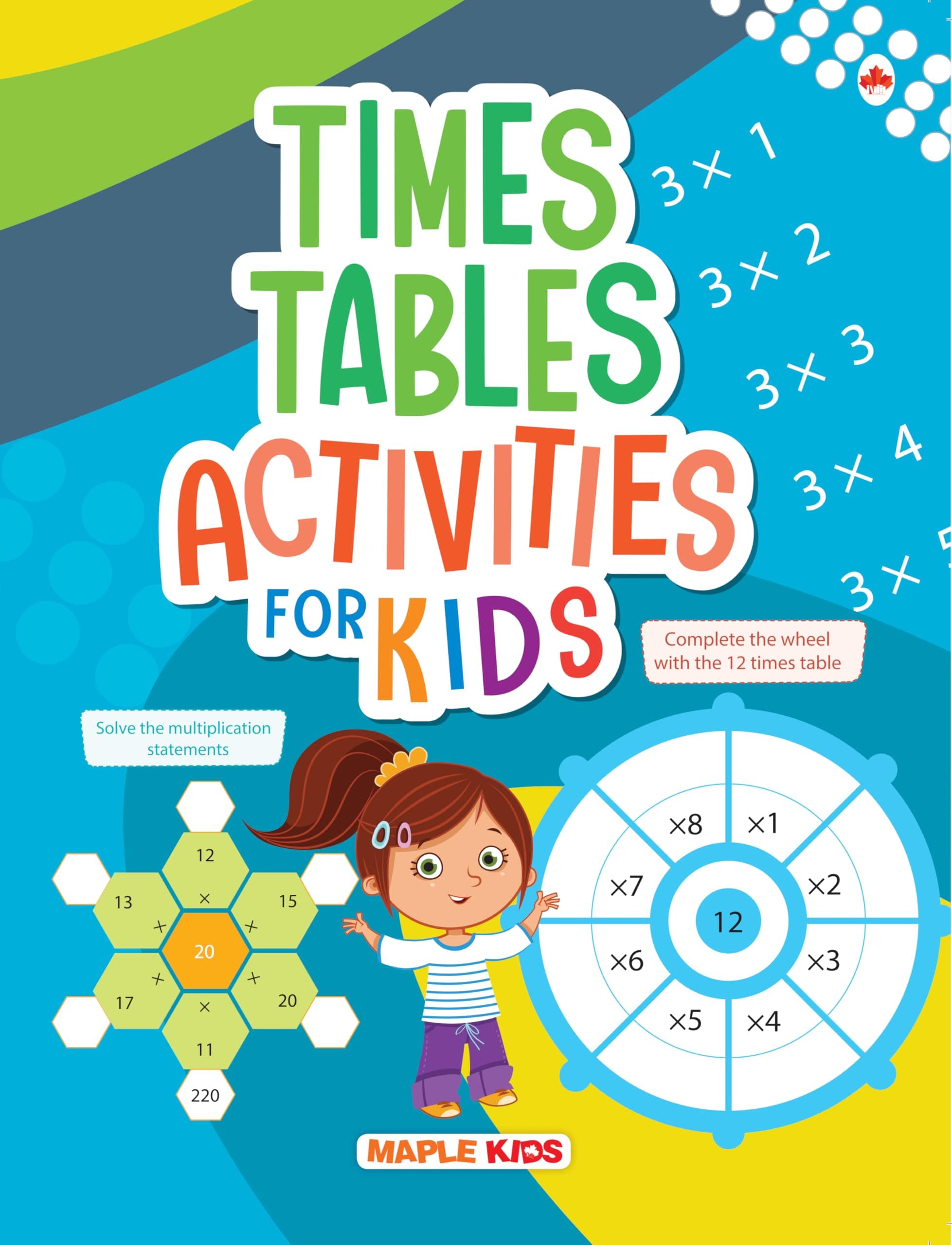 Times Tables Activity Book for Kids - Multiplication Tables from 1-20 with Maths Activities - Age 3+